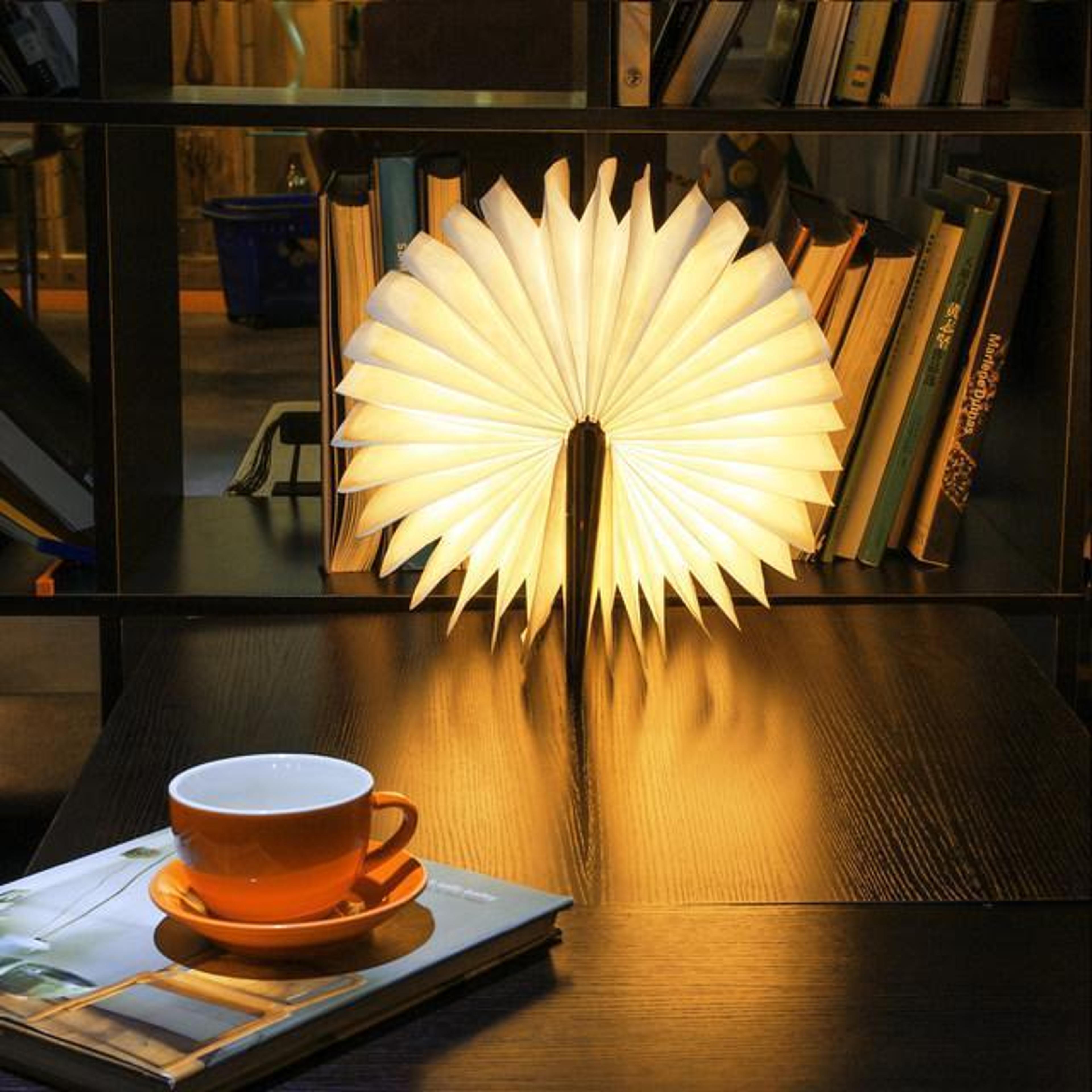 wood book lamp