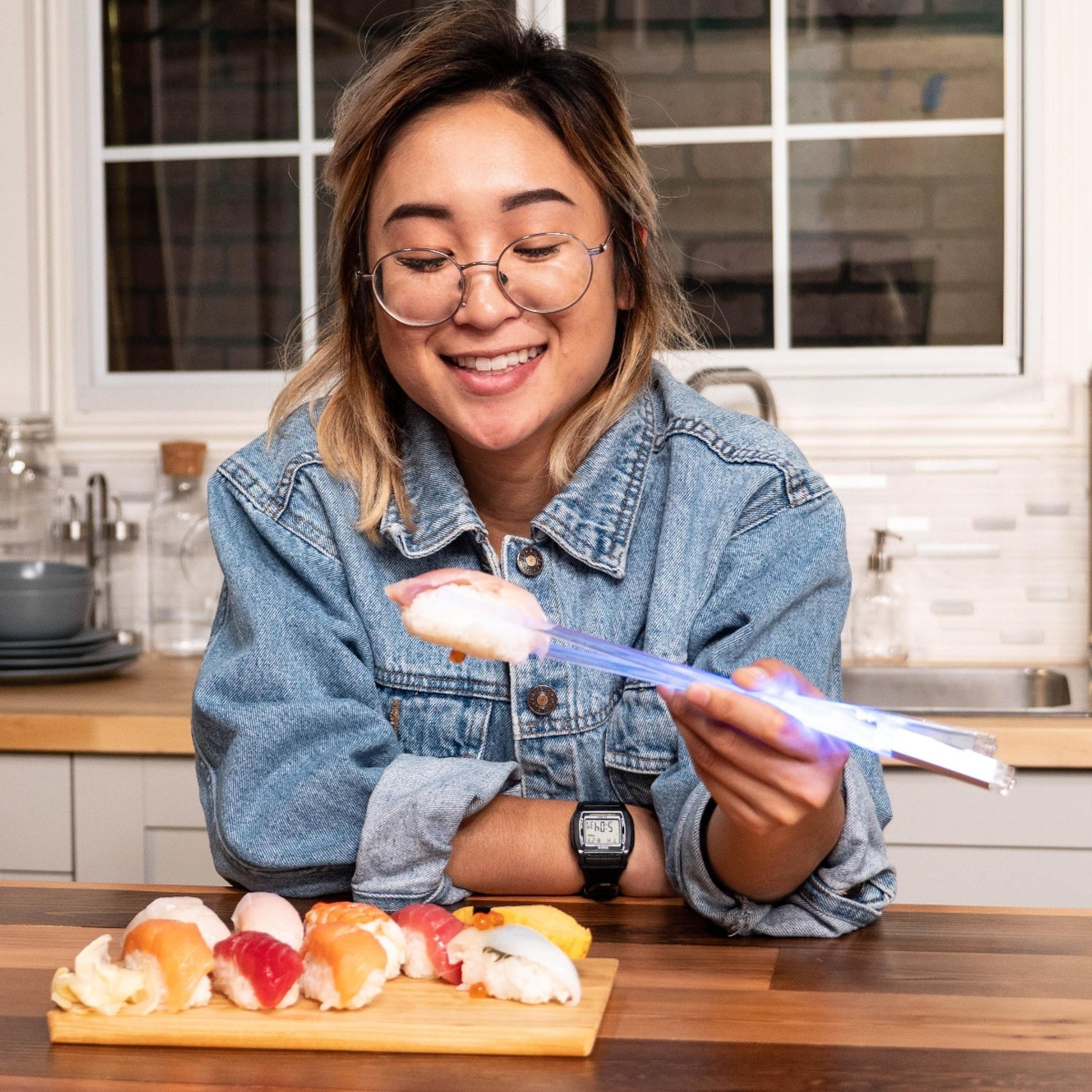 laser sword chopsticks - glowing, cool & unique gift for sci-fi fans