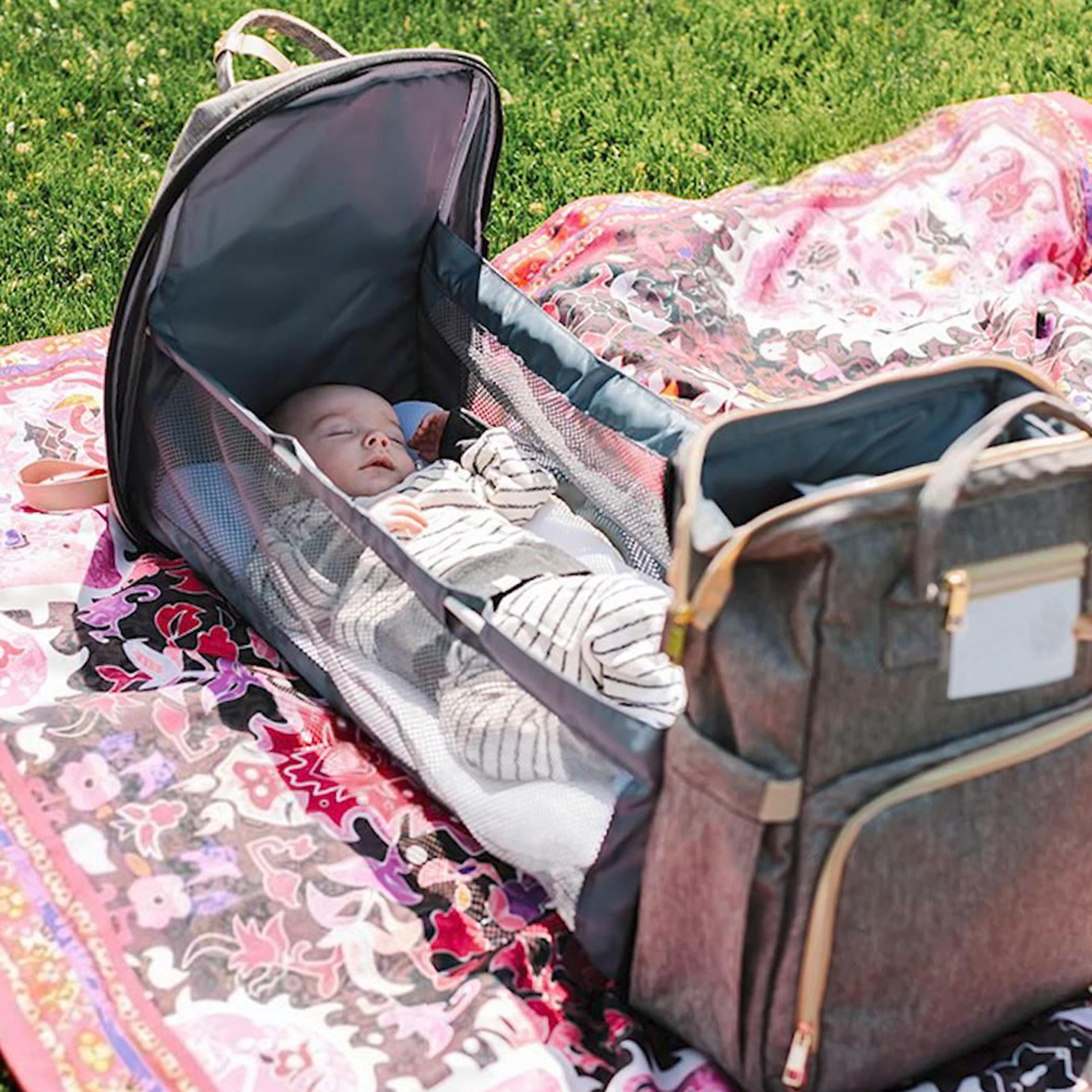Multifunctional 3 in 1 Baby Diaper Bag With Bed (Waterproof Exterior) 4