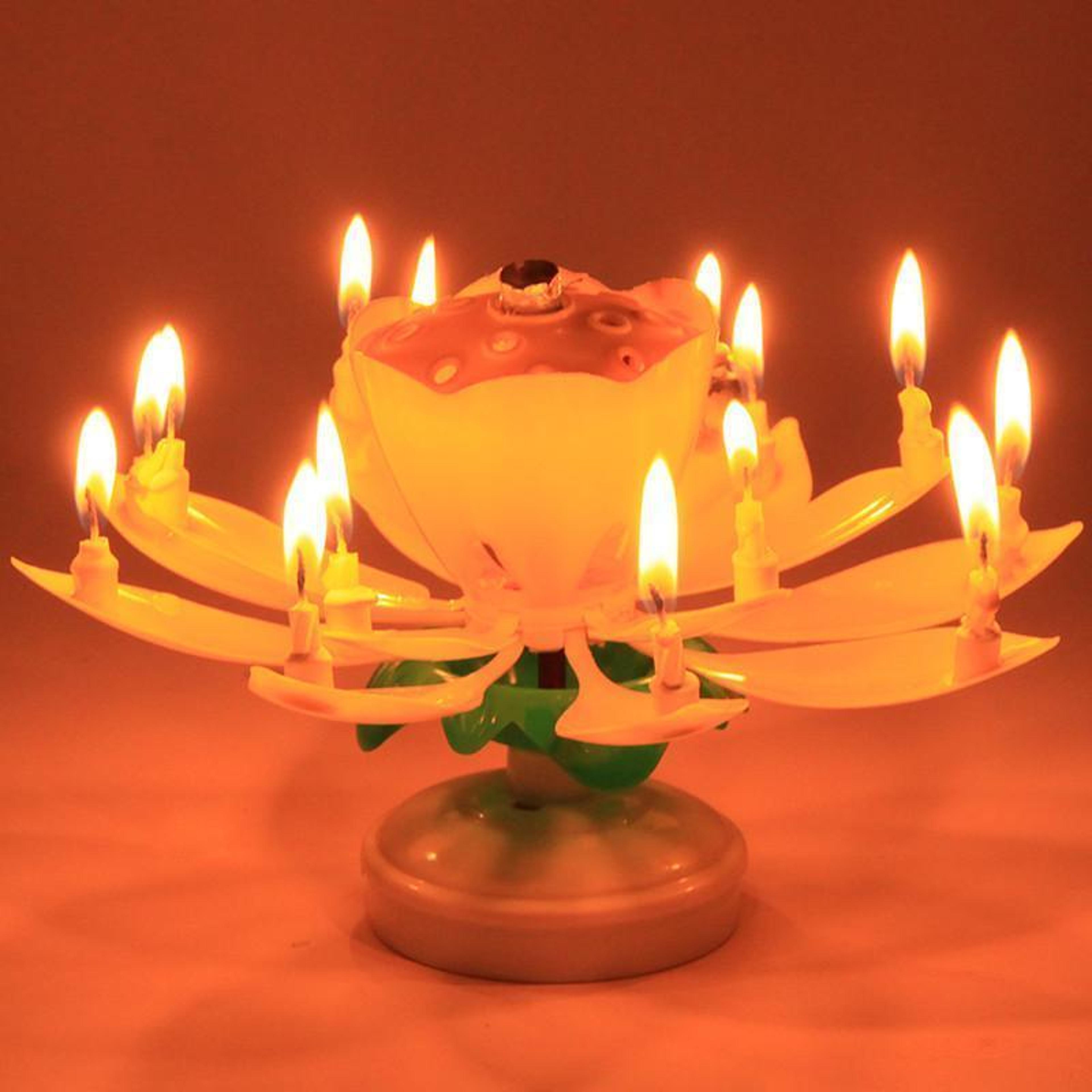 happy birthday flower candle