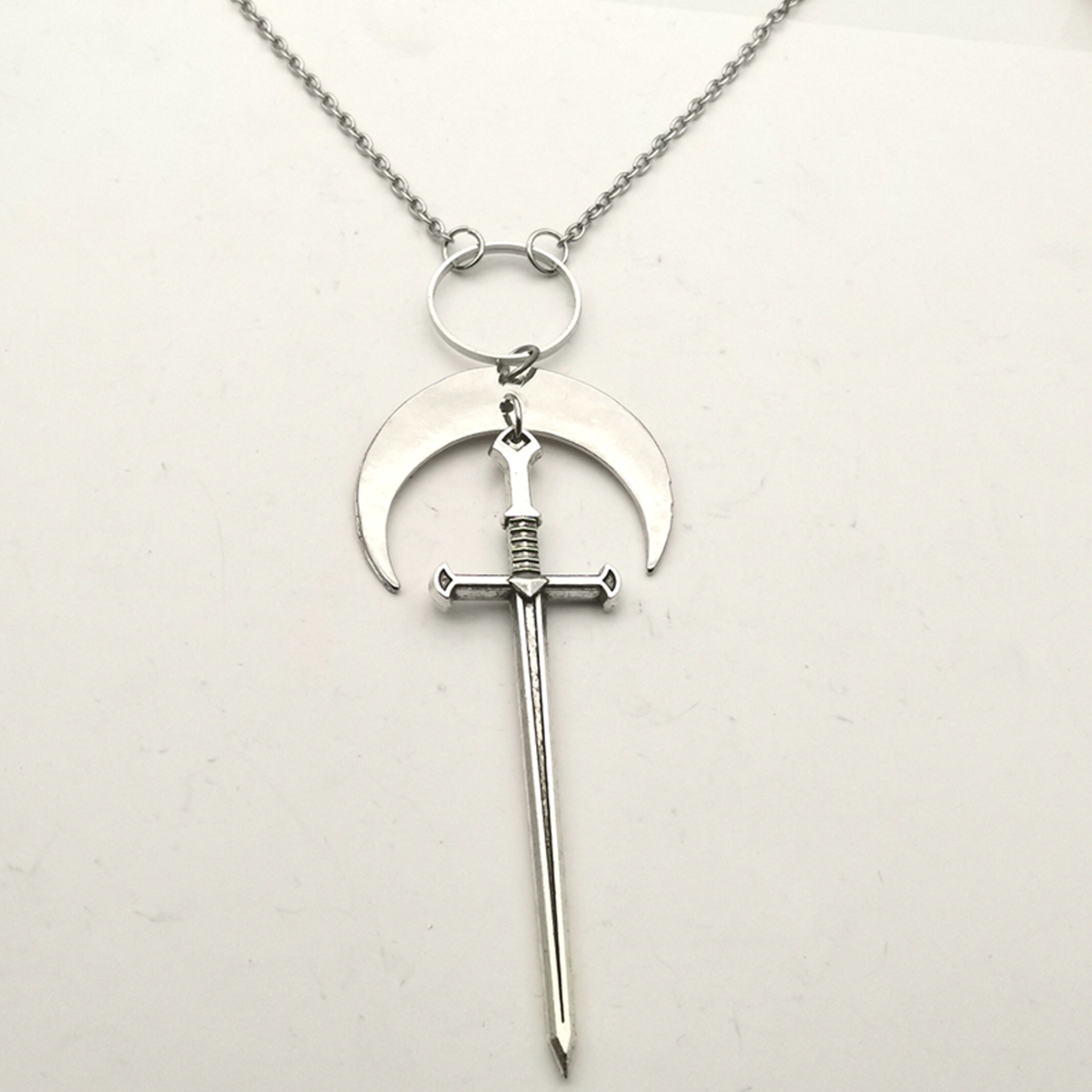 zincalloysilverswordpendantnecklacewithcrescent5