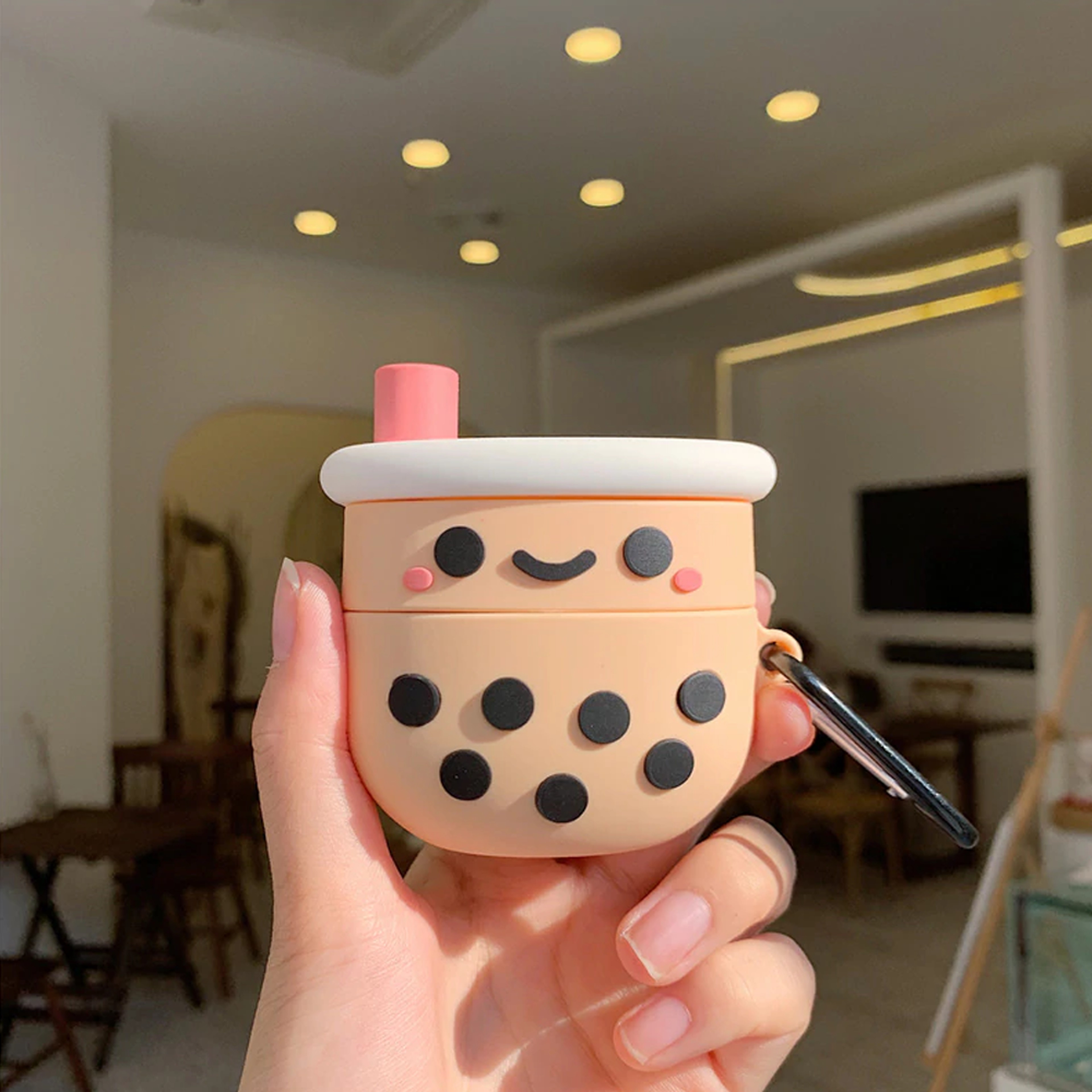 Cute Boba AirPod Case With Keychain 3