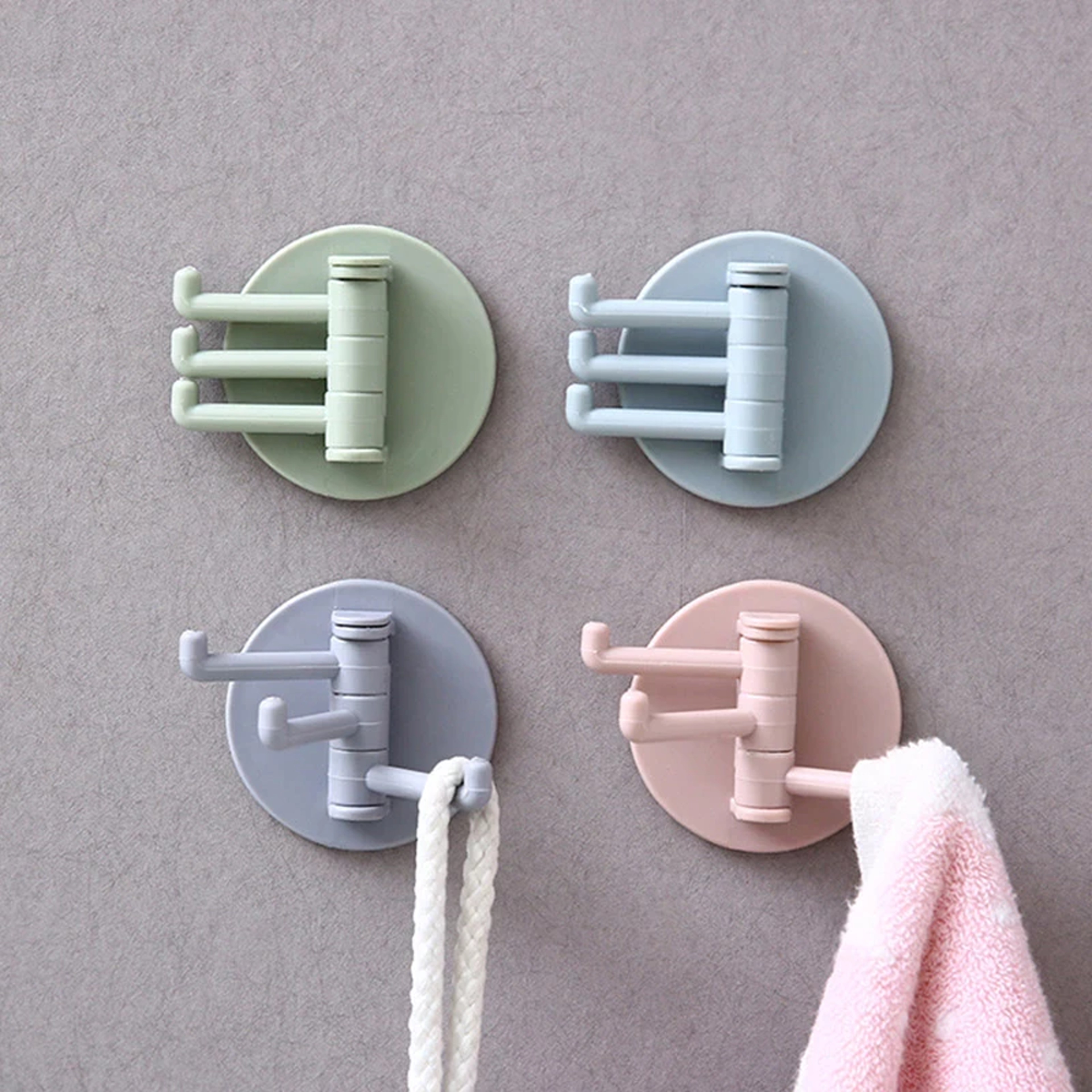3 Branch Rotating Adhesive Wall Hook 1