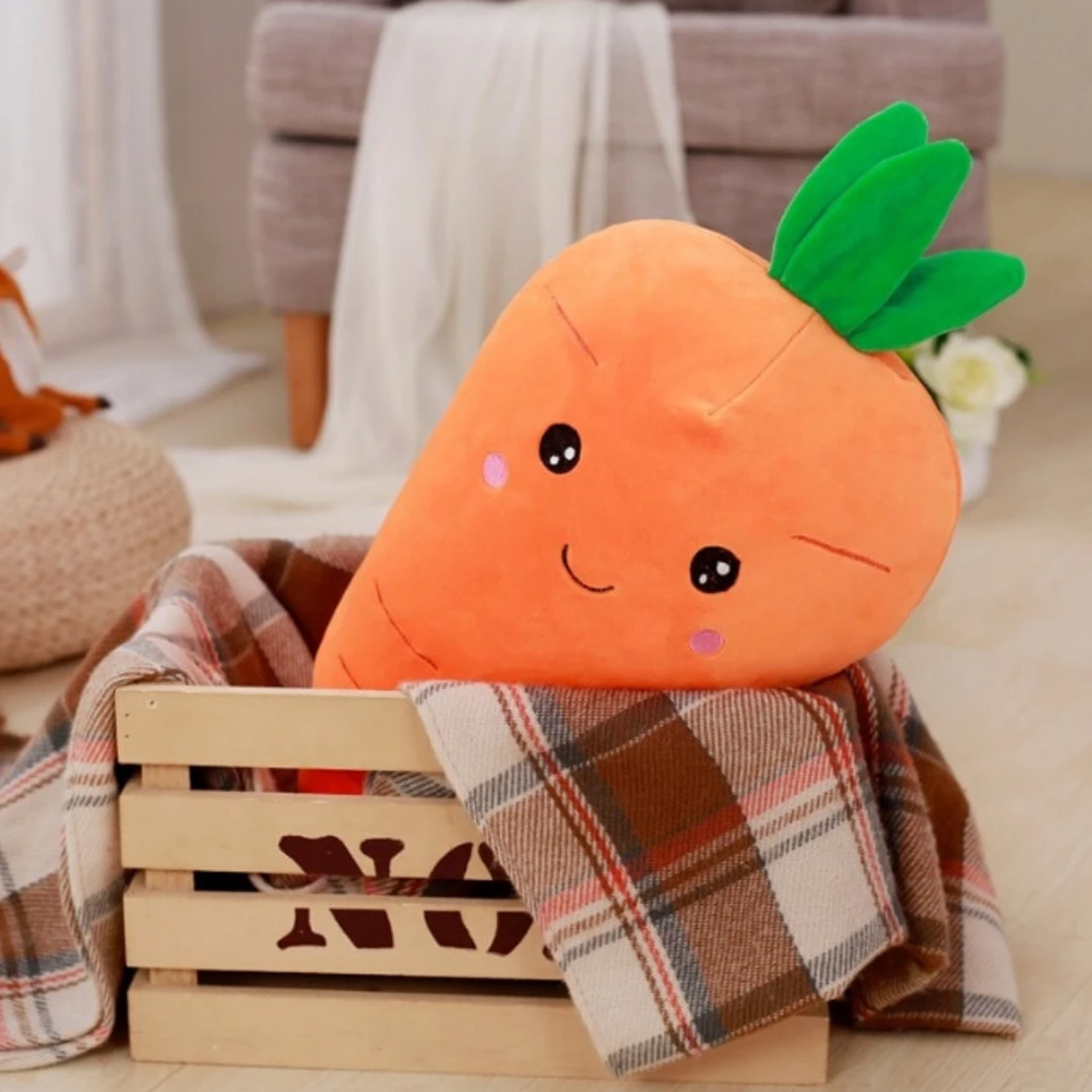 Cute Carrot-Shaped Plush Toy Pillow 1