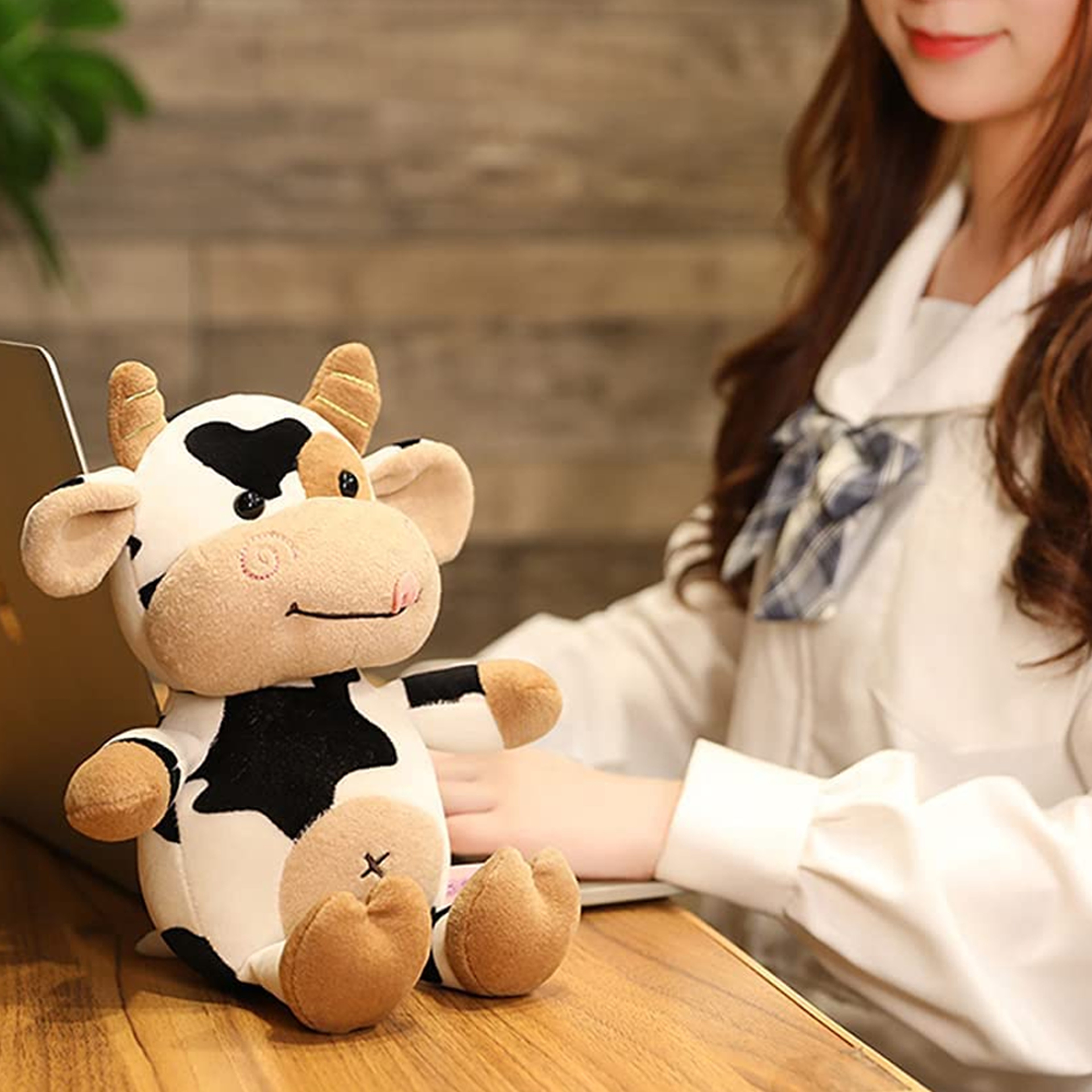 Soft and cuddly cow plush toy for kids