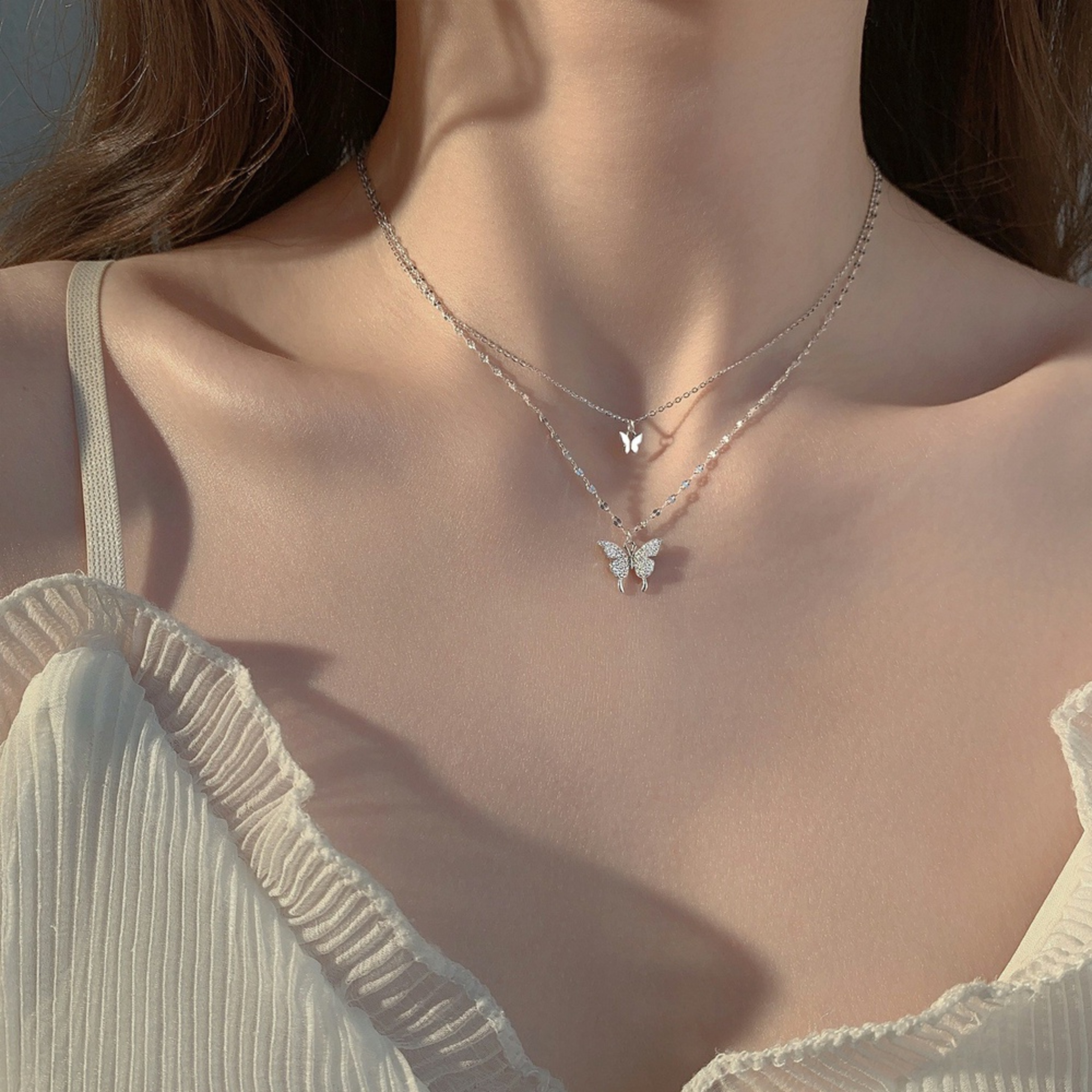 butterflynecklacesilver