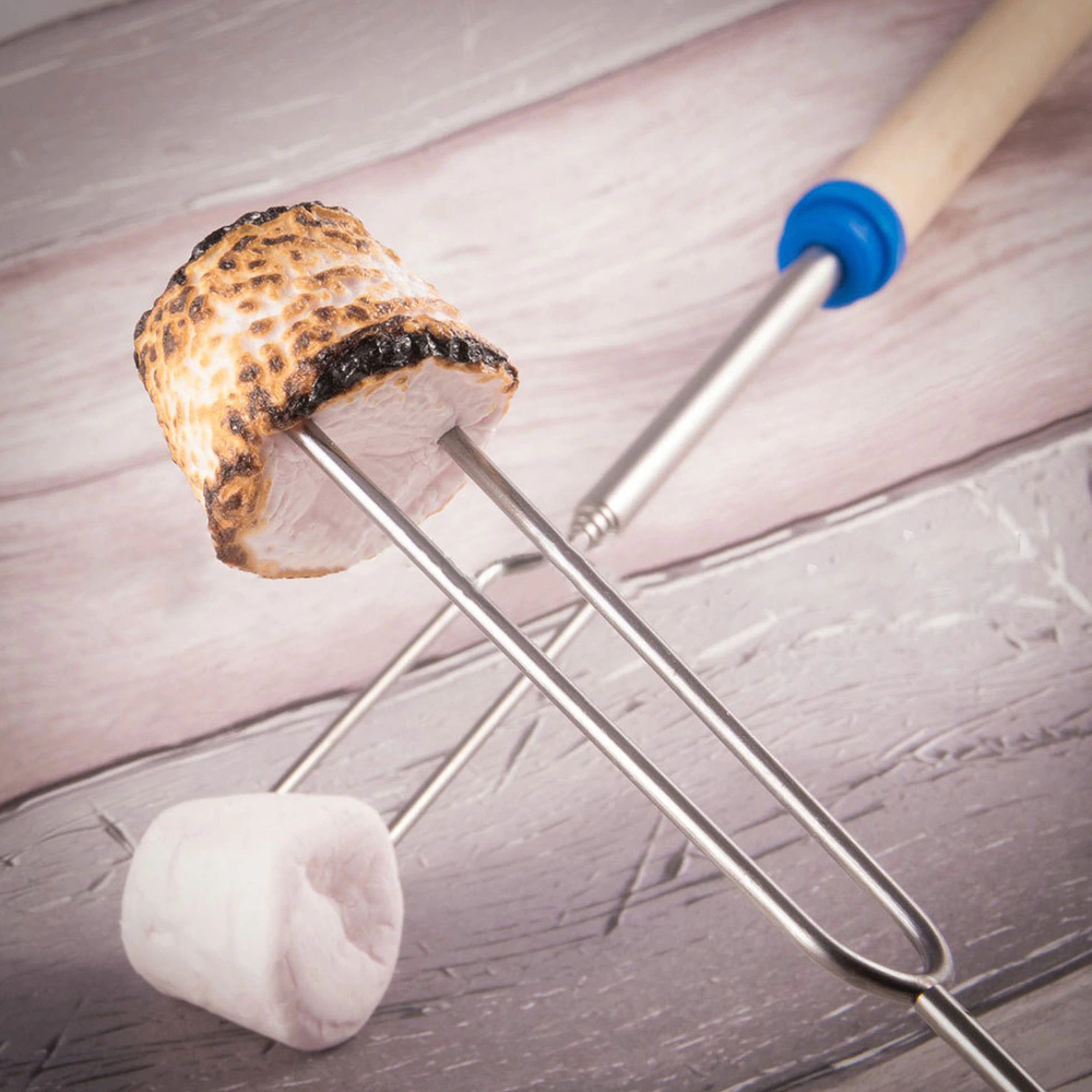 Extendable Stainless Steel Marshmallow Roasting Sticks With Wooden Handle, 8 Pcs 7