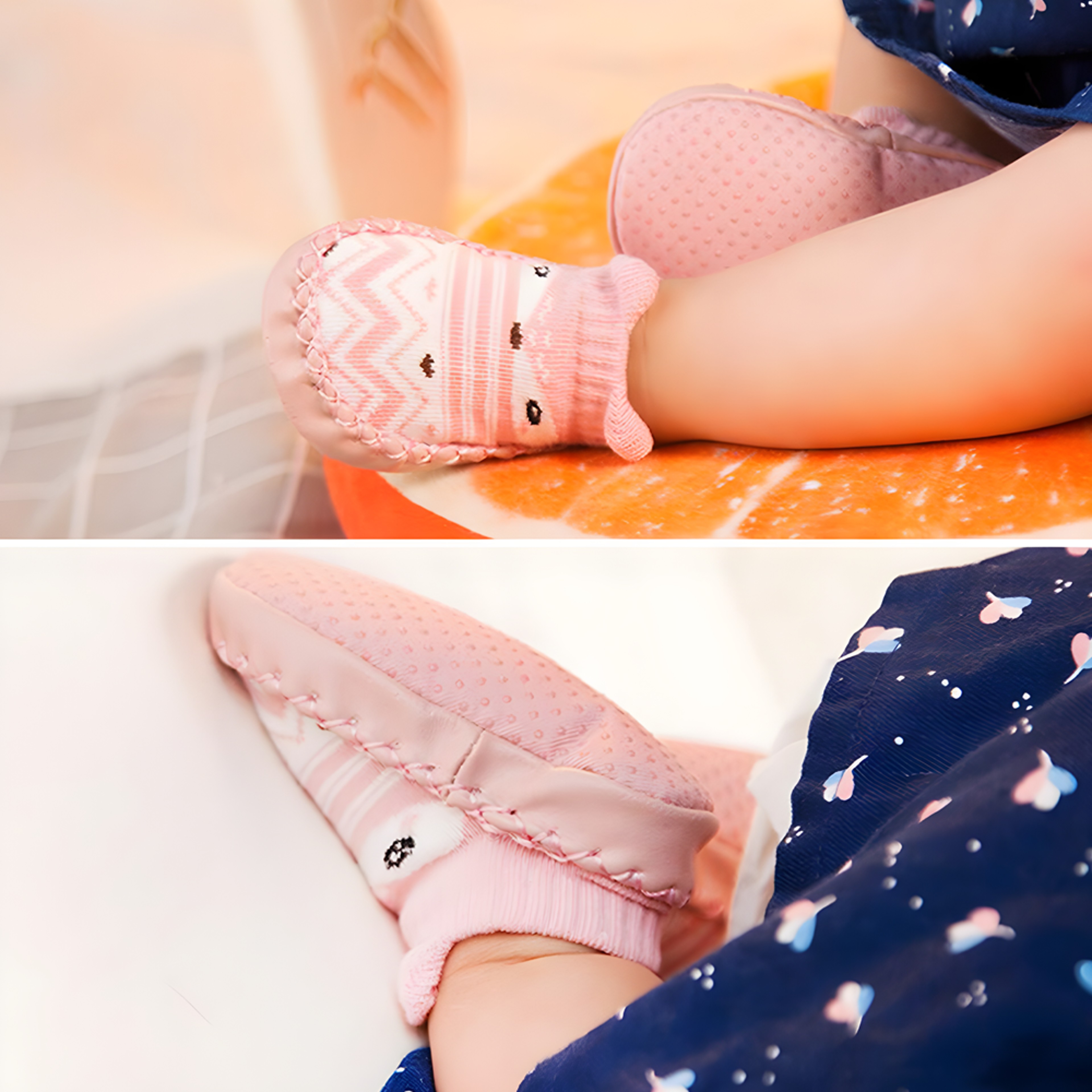 Lightweight and soft baby footwear with sole