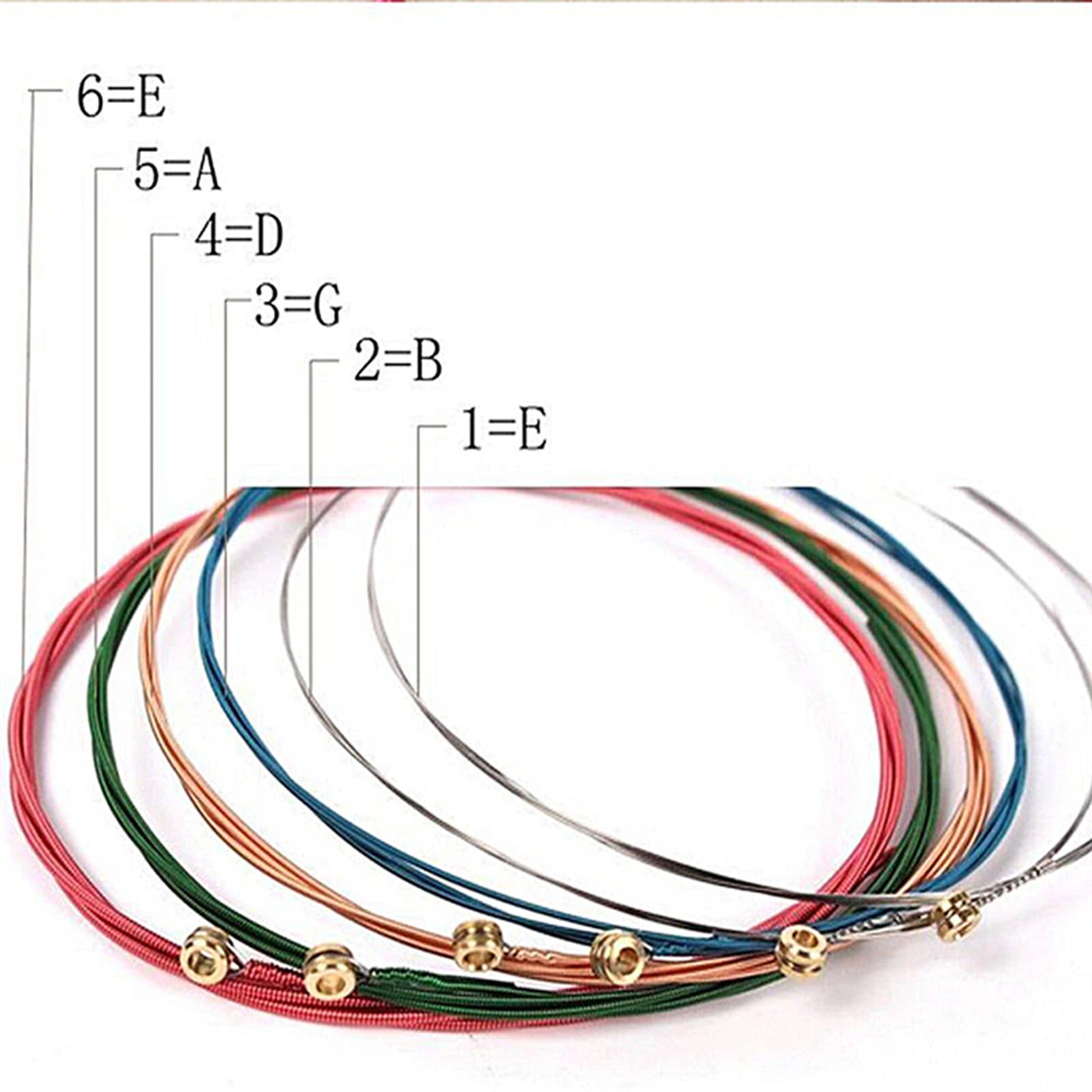 Multicolored Acoustic Guitar Strings3