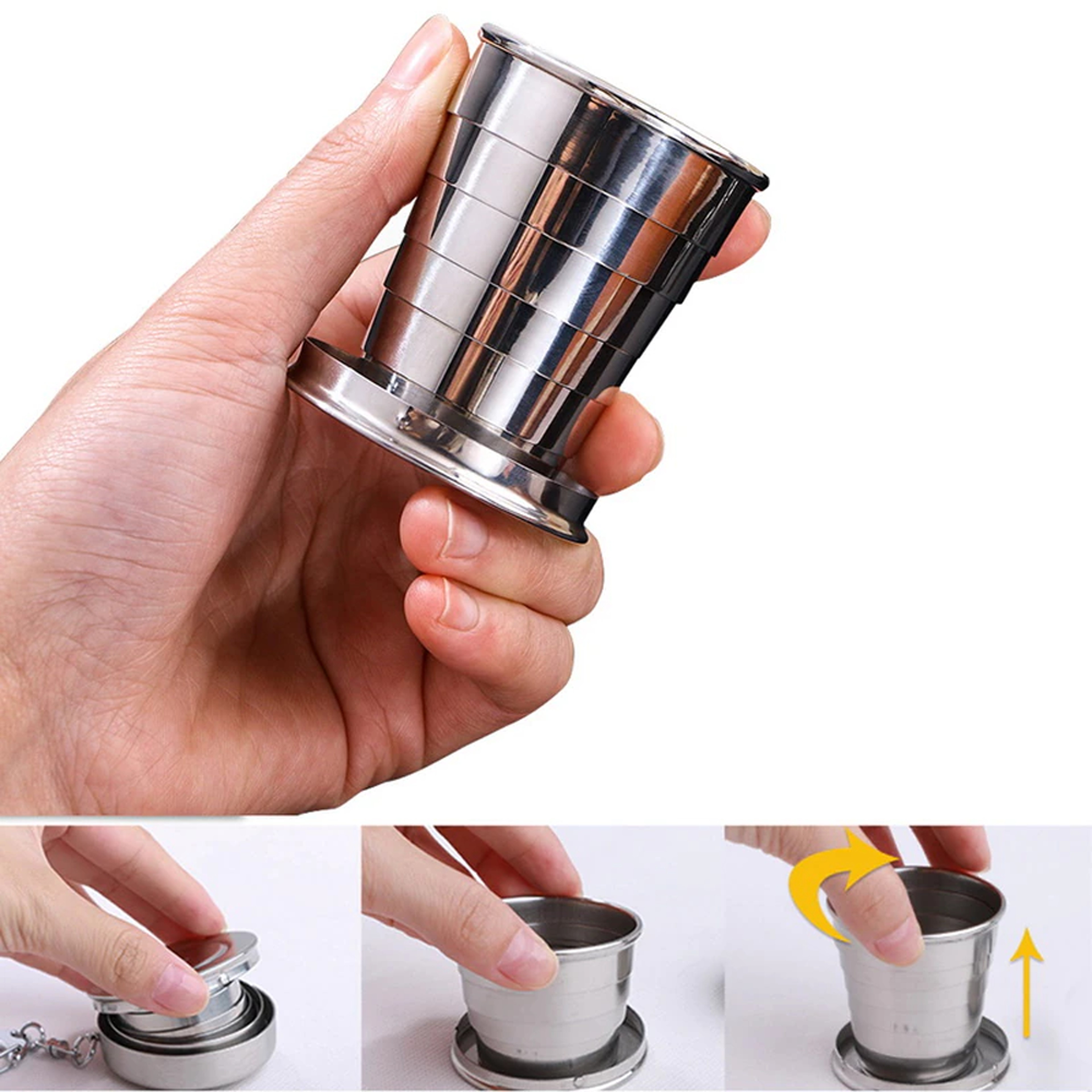 collapsible metal cup