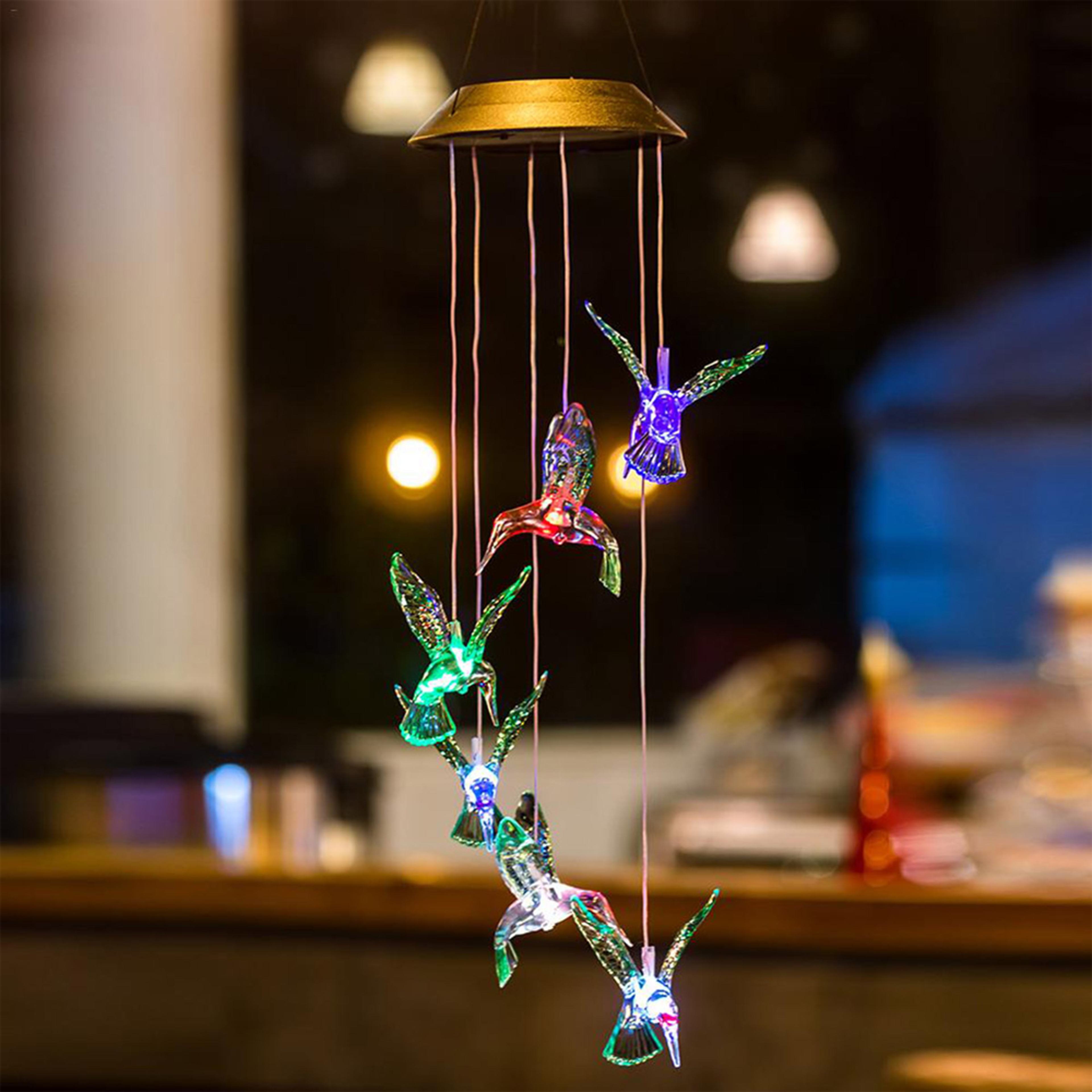 Solar Hummingbird Wind Chimes