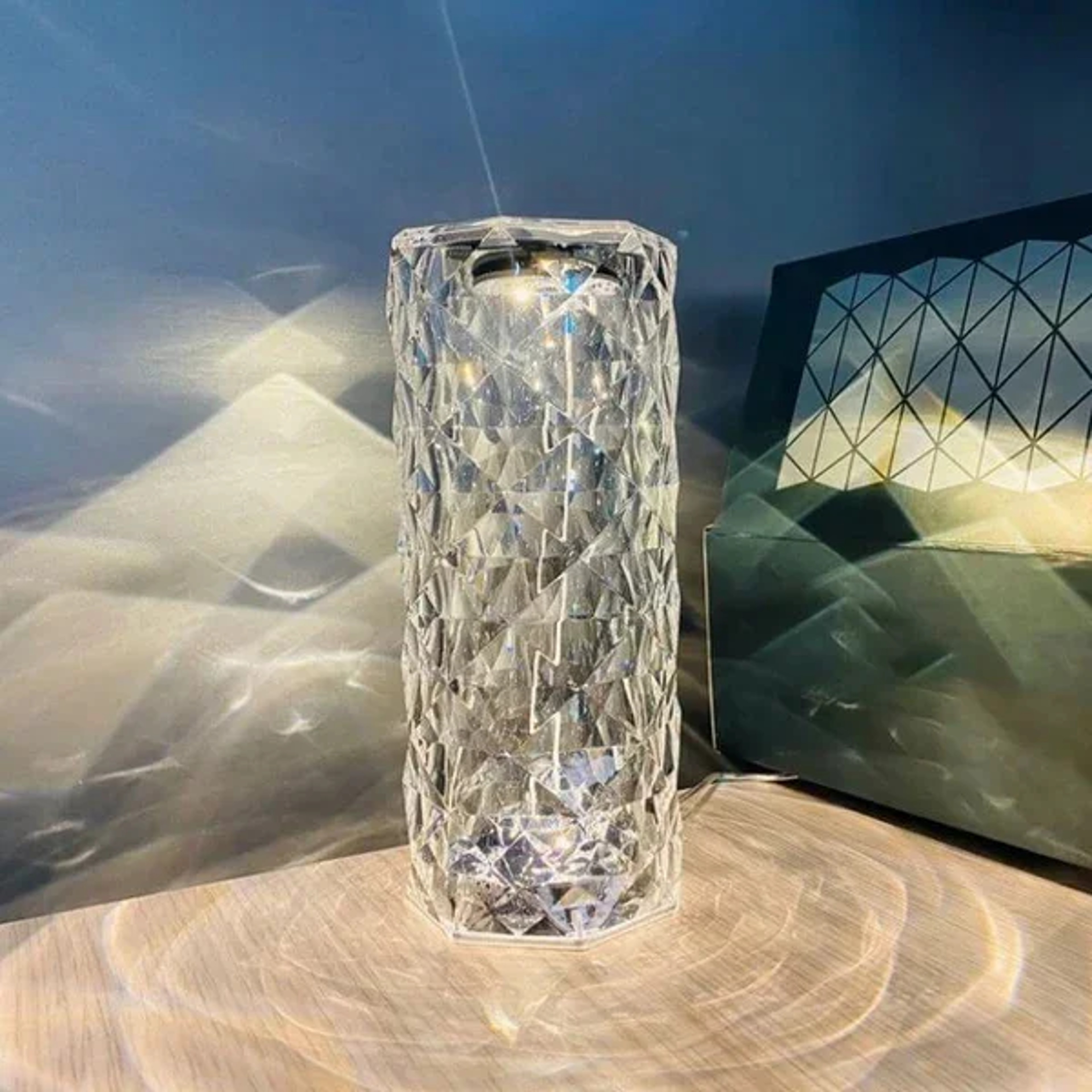 Touching Control Rose Crystal Lamp Romantic LED Rose Diamond Touch Lamp Crystal Bedside Lamp Home