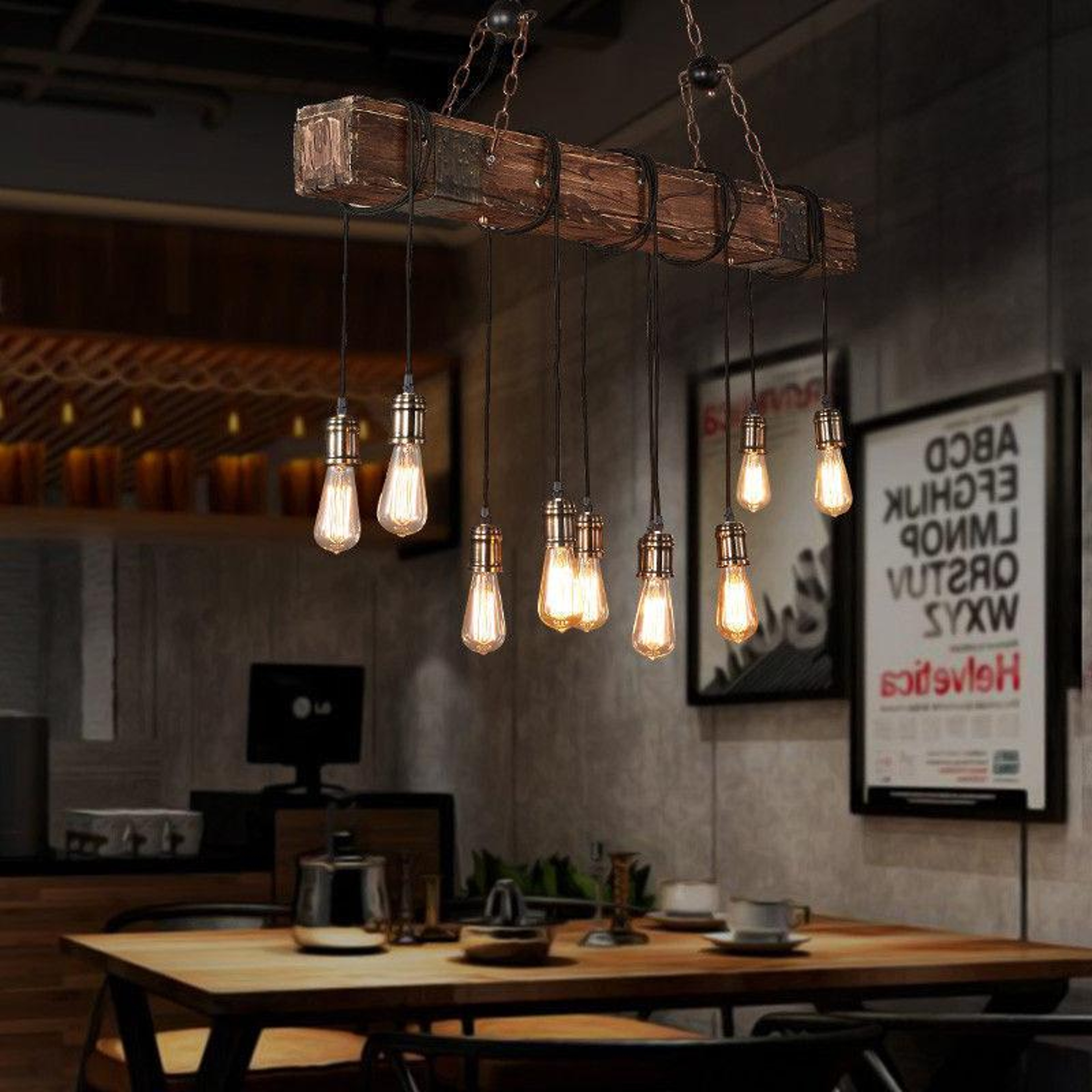 Brio - Antique Wooden Beam Hanging Light1