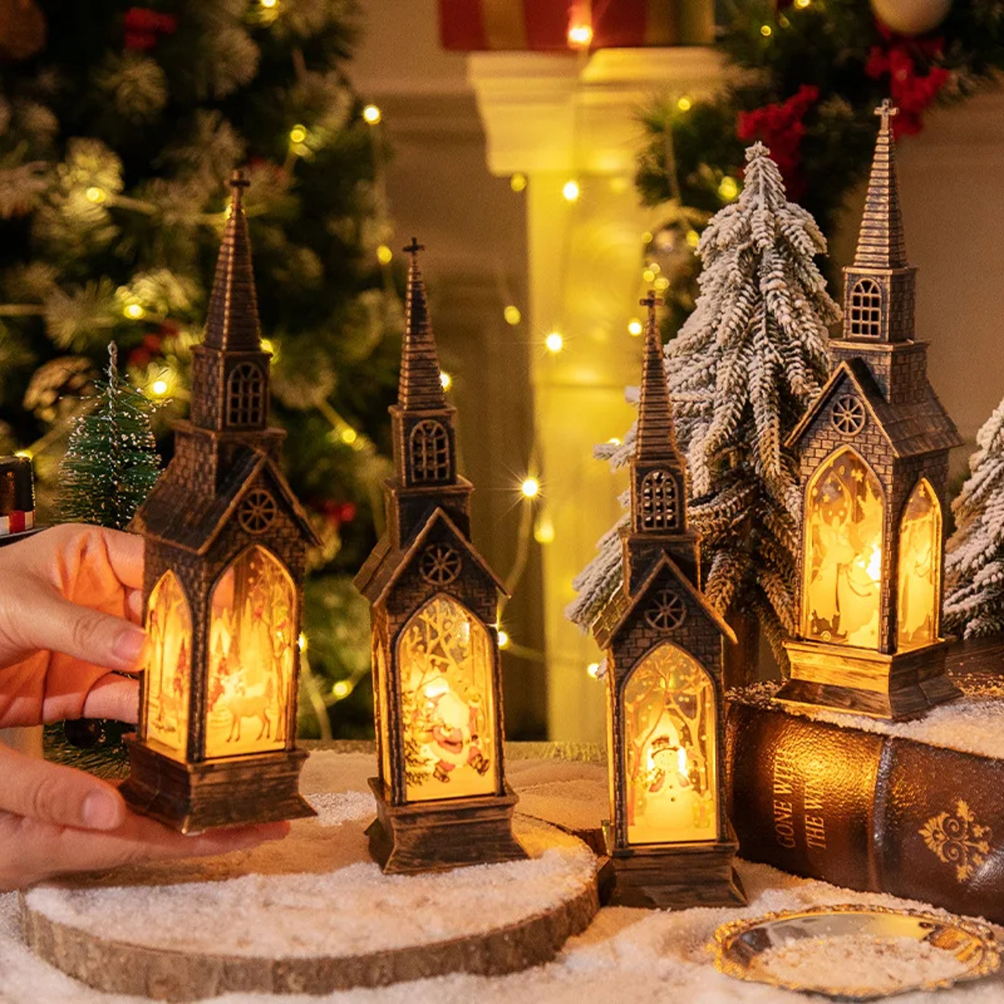 Christmas LED Lantern Table Ornament Festive Lighted Christmas Decoration for Home – view 8