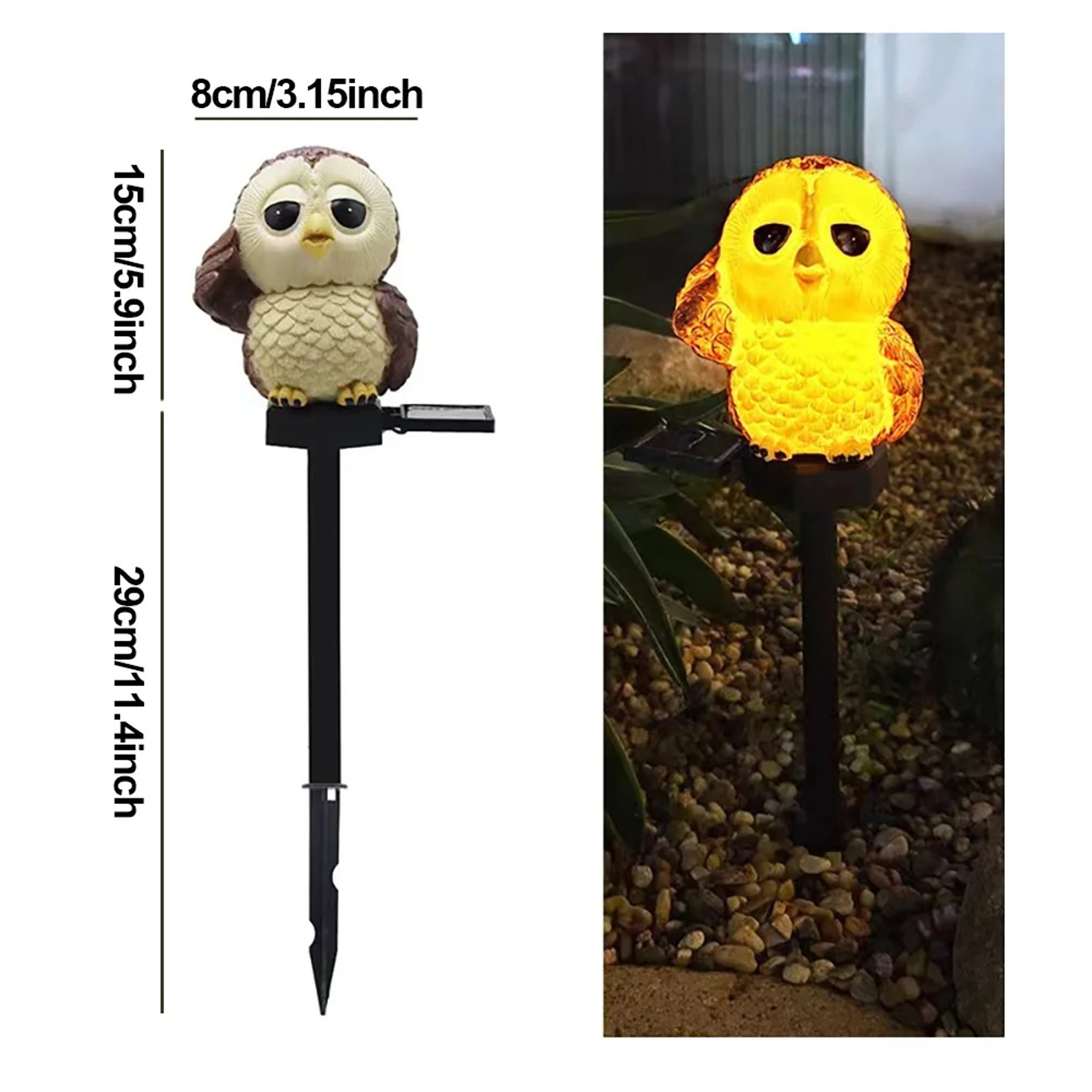 Cute Solar Owl Garden Light – Waterproof Outdoor Decorative LED Statue for Pathways & Yard – view 1