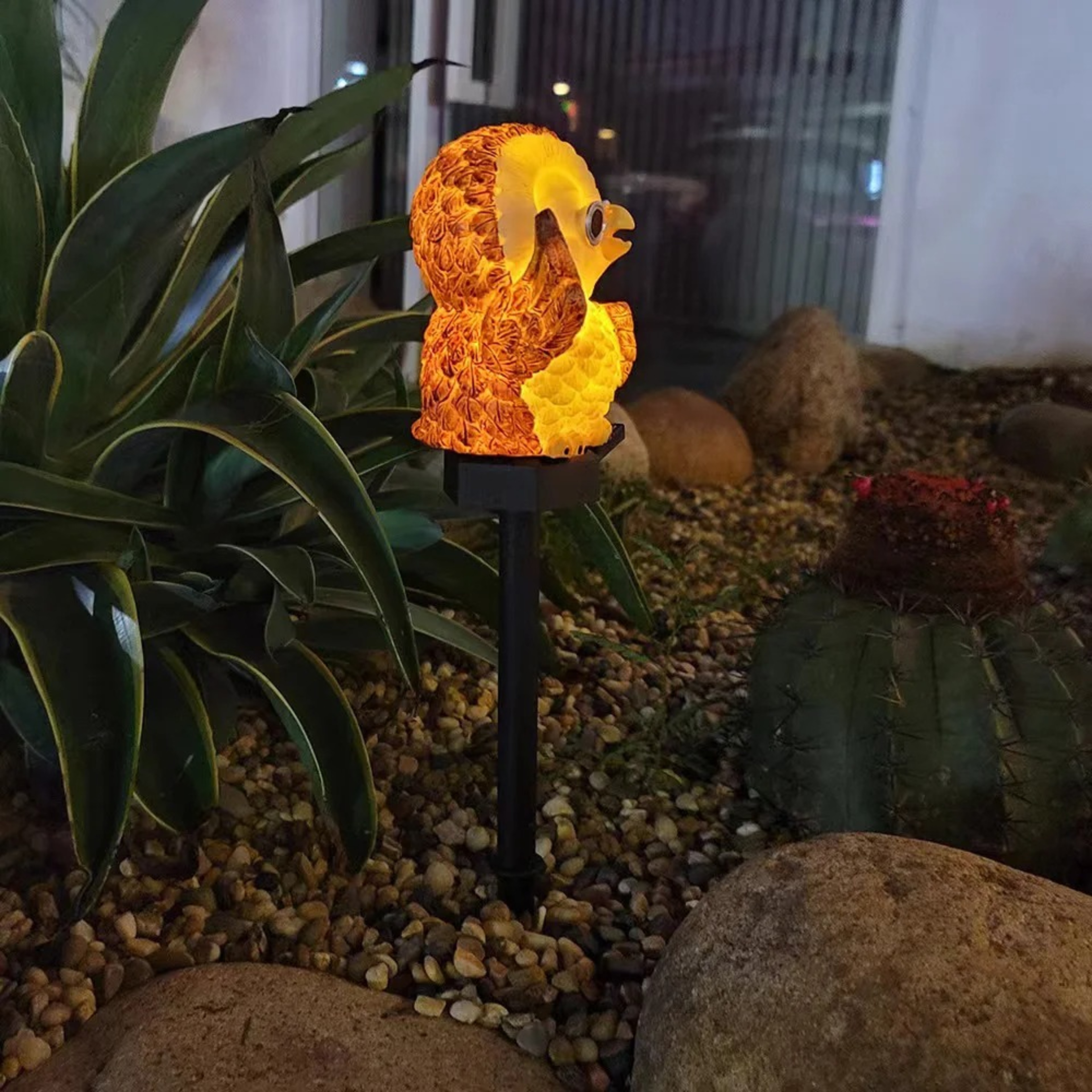 Cute Solar Owl Garden Light  Waterproof Outdoor Decorative LED Statue For Pathways  Yard 1