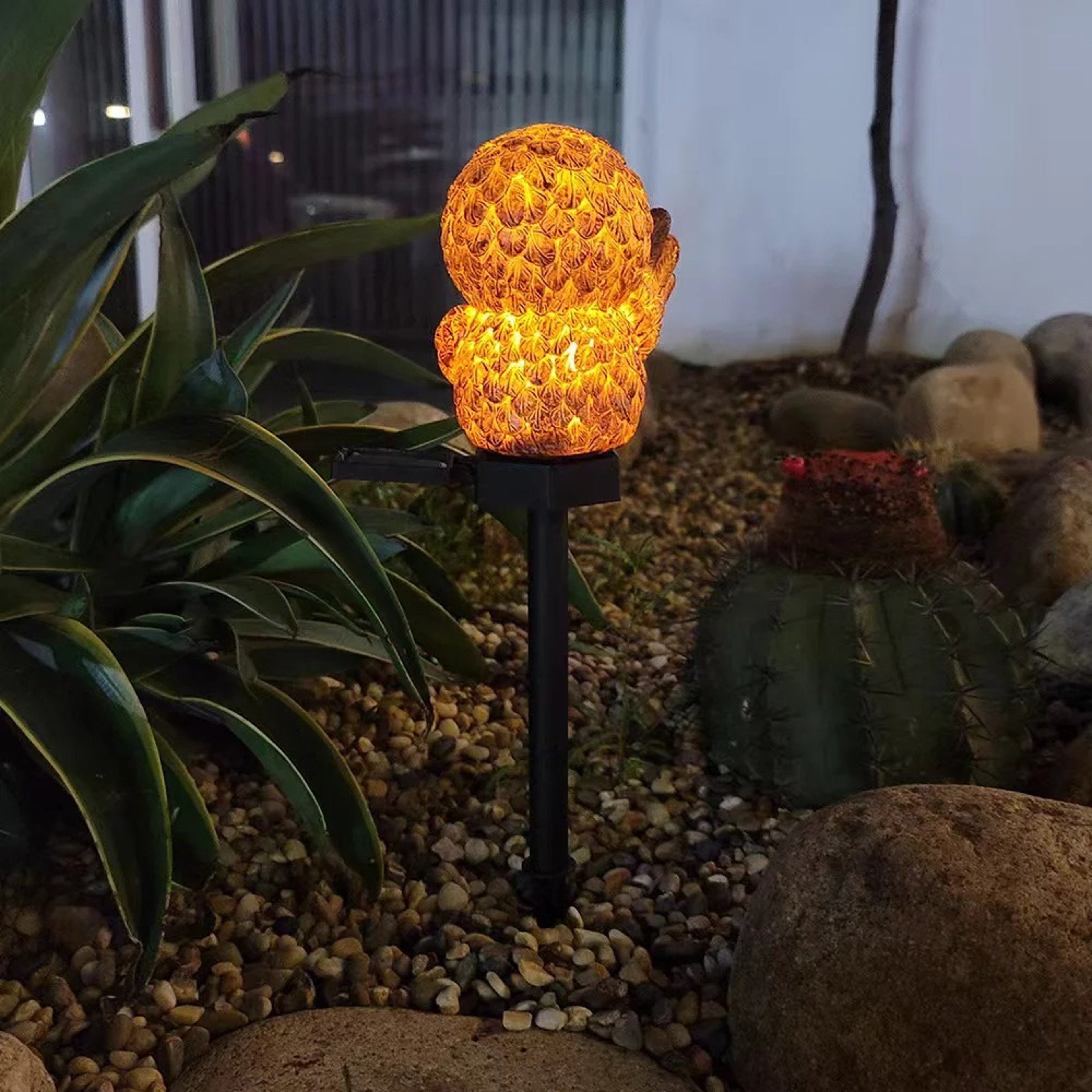 Cute Solar Owl Garden Light  Waterproof Outdoor Decorative LED Statue For Pathways  Yard 2