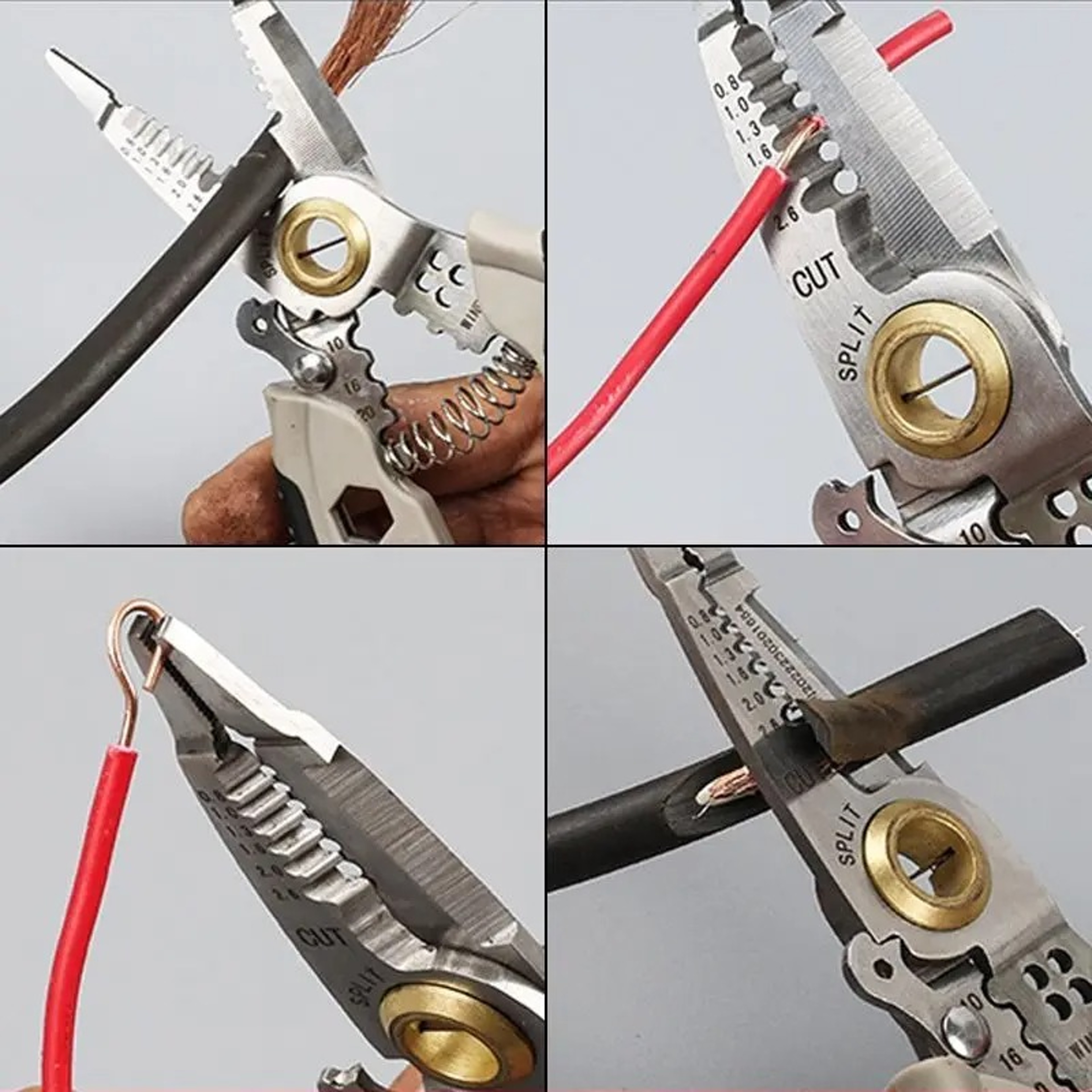 Efficient wire cutting and stripping tool