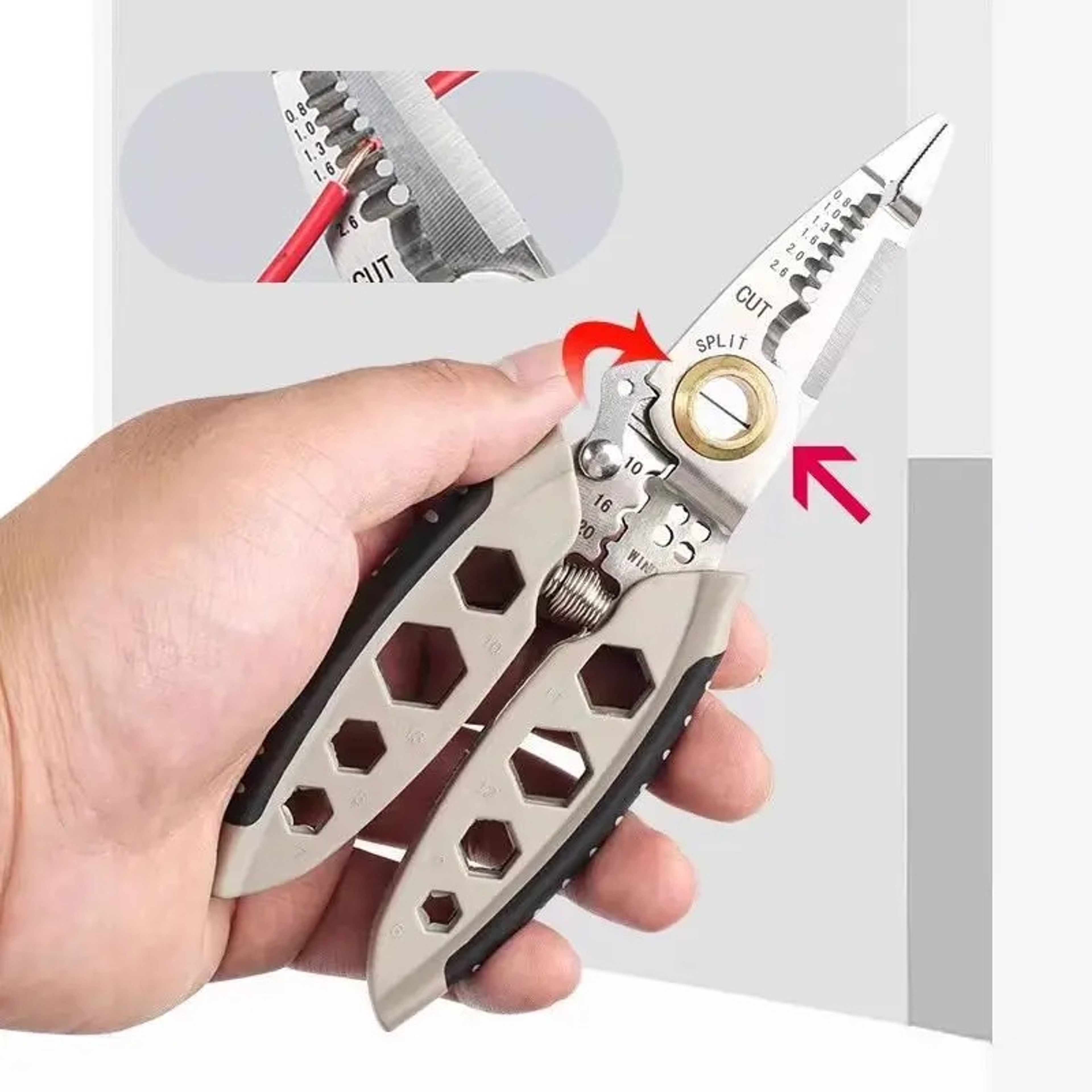 Heavyduty crimping and stripping pliers