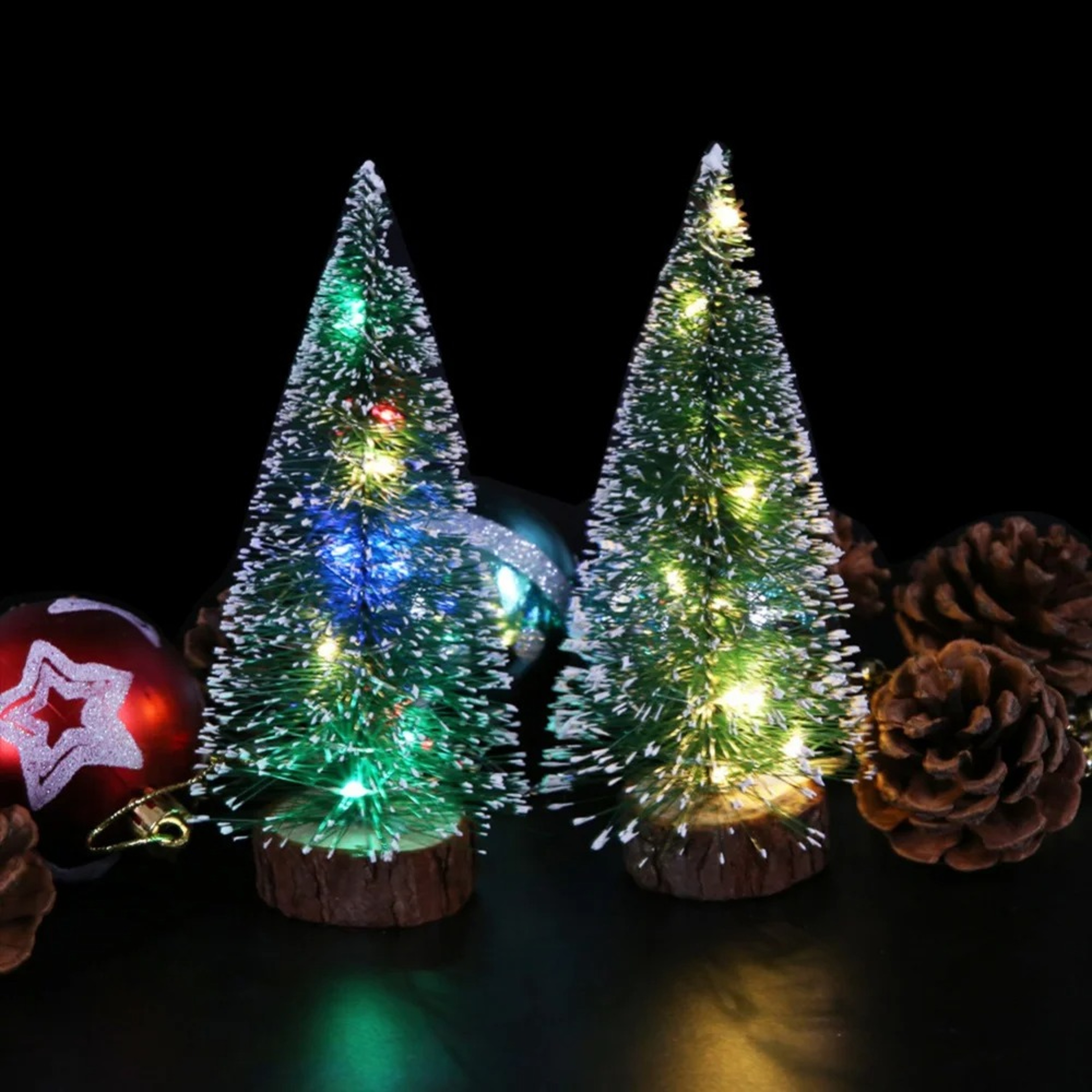 Small Desktop Christmas Tree with LED Lights