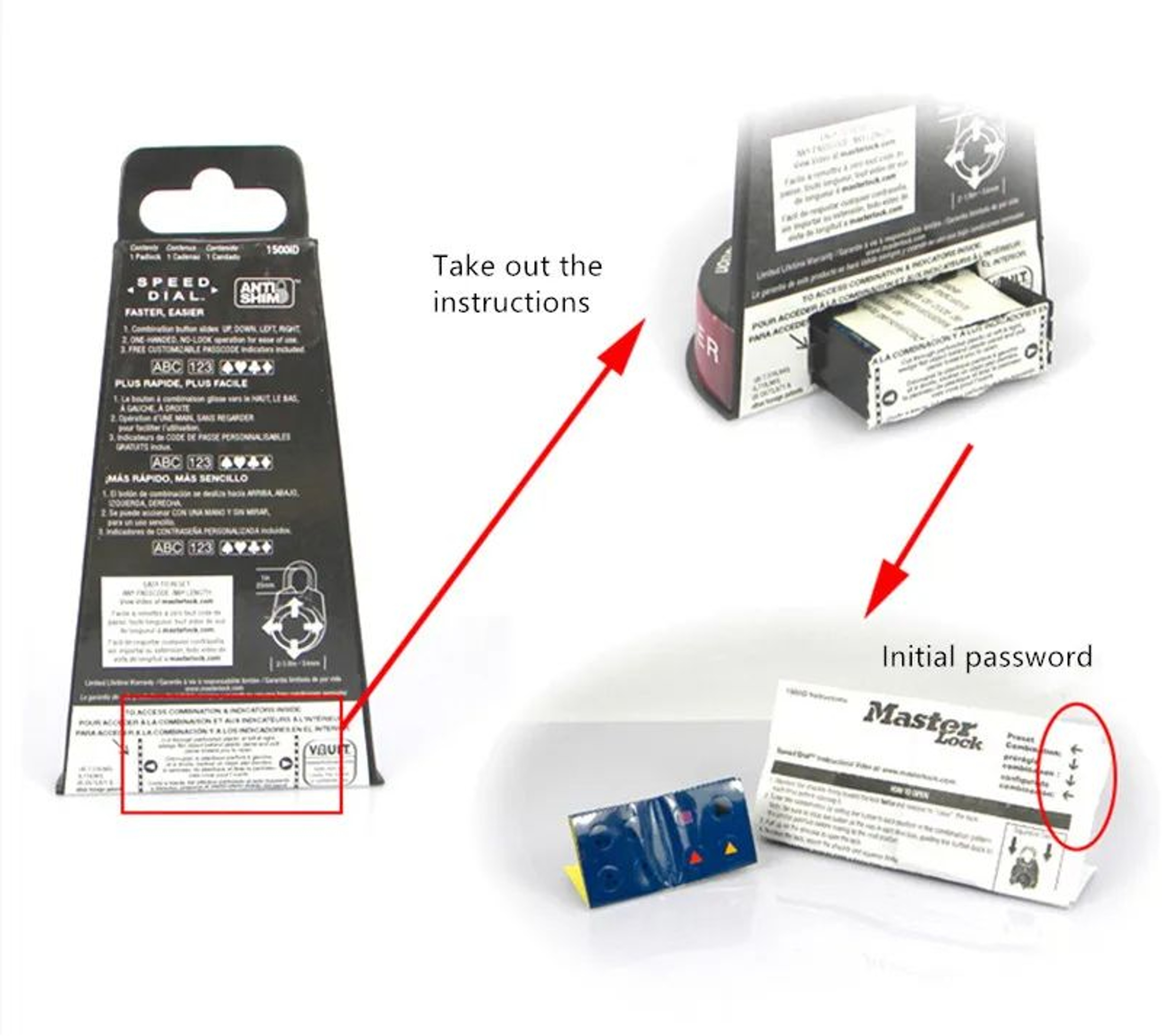 Directional Password Padlock For Gym School Health Club Portable Anti Shim Secure Lock 6