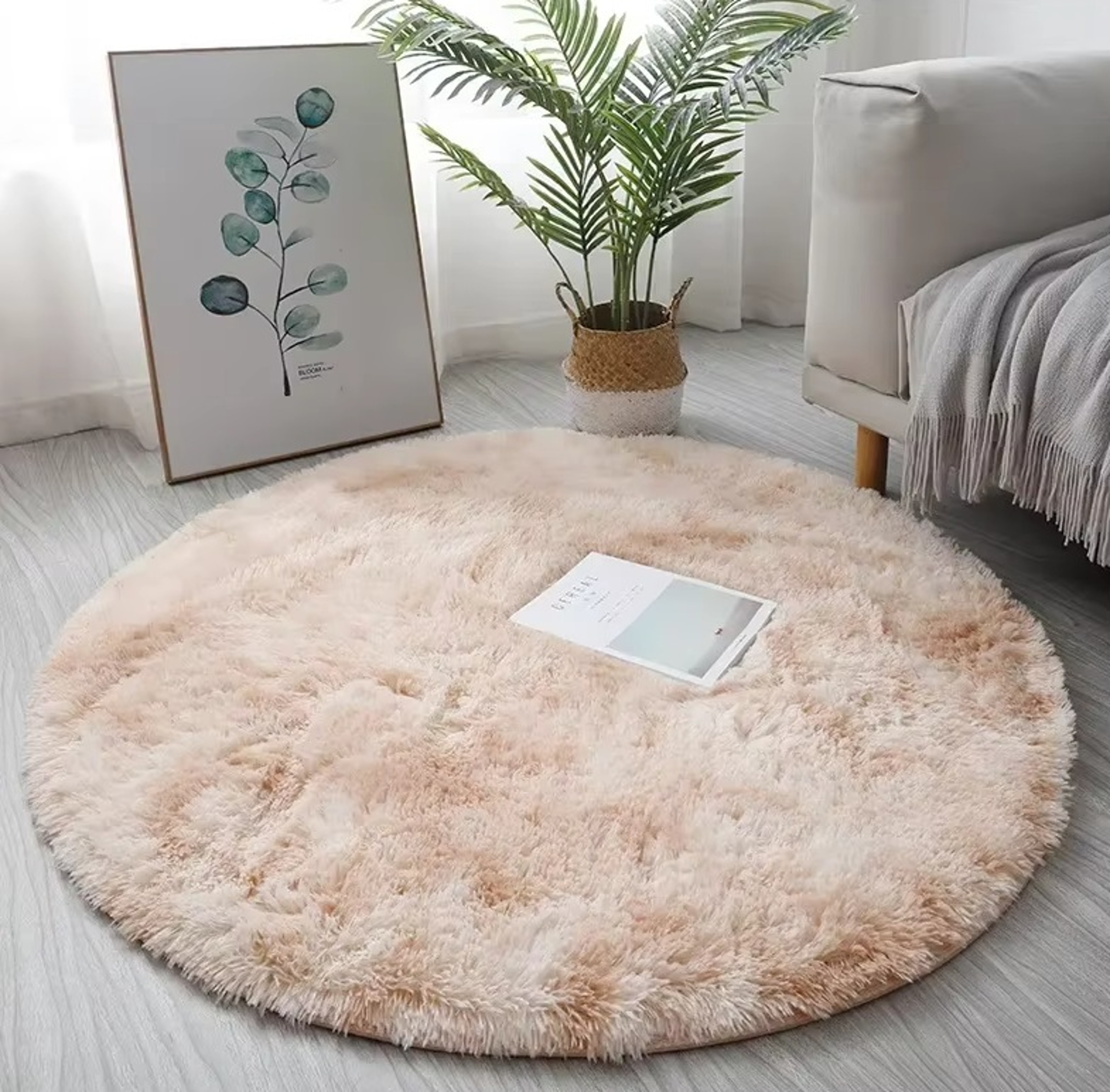 Ultra Soft Plush Round Rug – Fluffy White Carpet for Living Room, Bedroom & Kids Room – Thick Pile Shaggy Area Rug – view 7