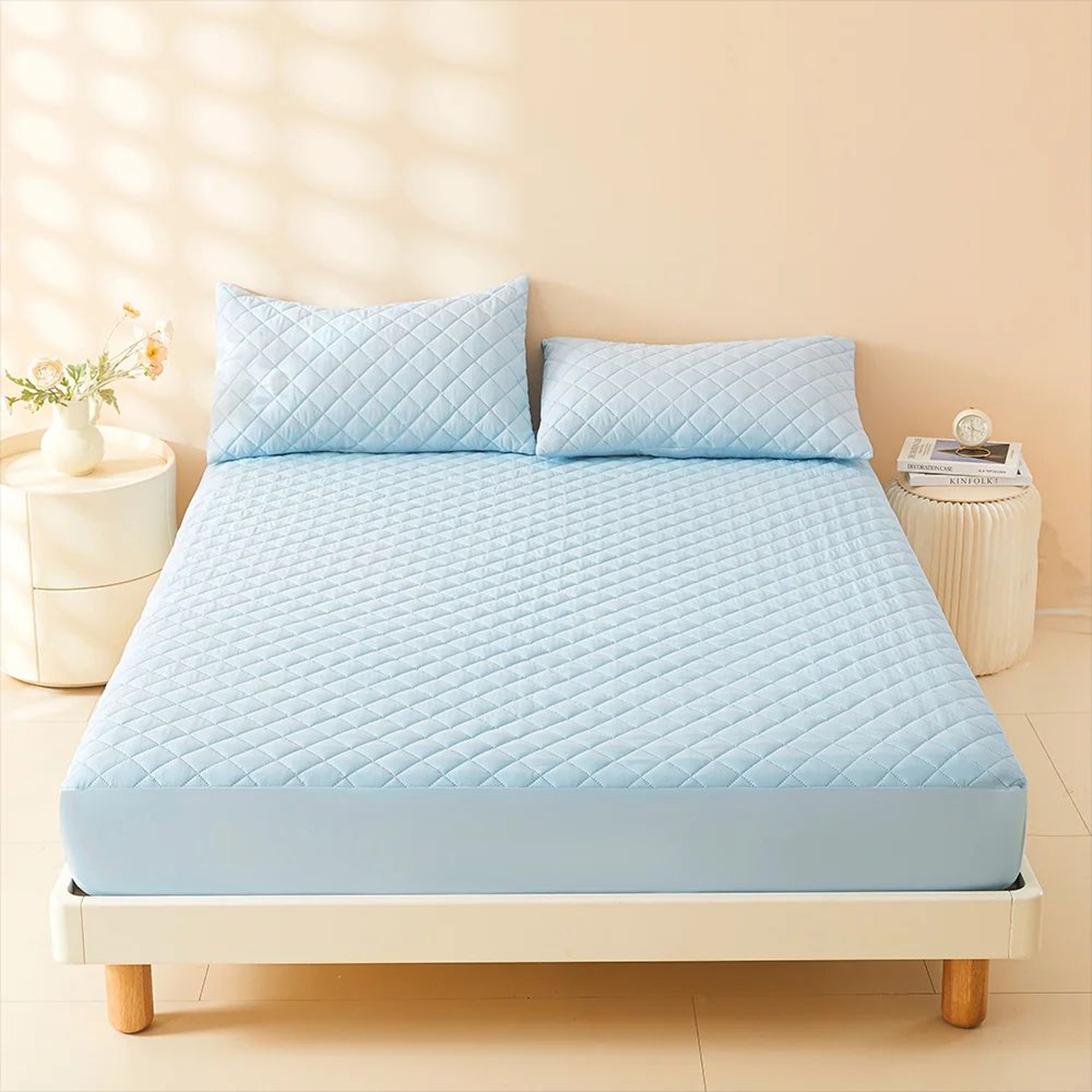 3D Air Fabric Thick Mattress Cover Waterproof Mattress Protector Soft  Breathable Fitted Bed Sheet  6