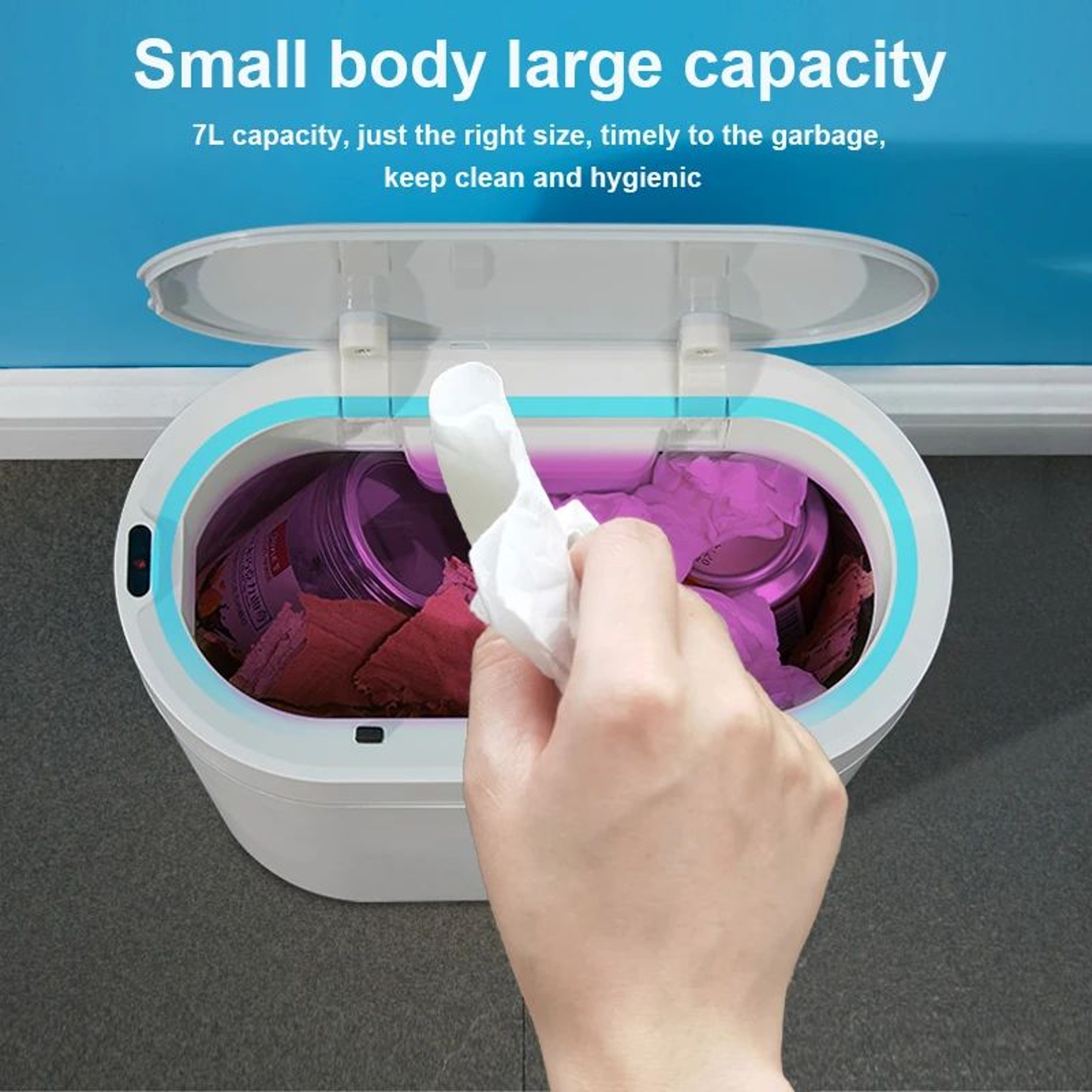 Automatic Smart Trash Bin Waterproof Silent Odorless Narrow Garbage Can For Kitchen Bathroom And To