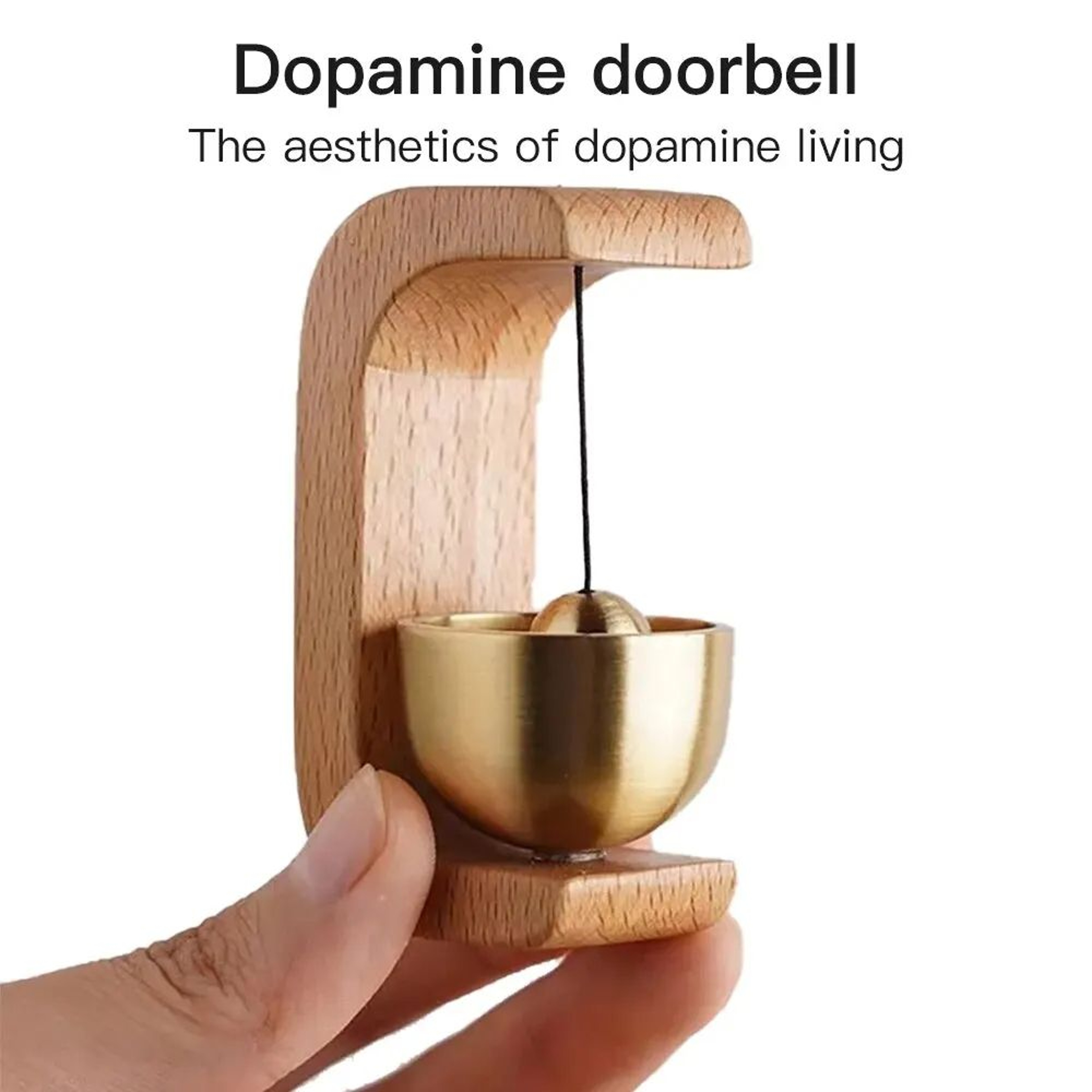 Elegant Suction Door Solid Wood Wind Chime Entry Door Bell Hanging Ornament 1