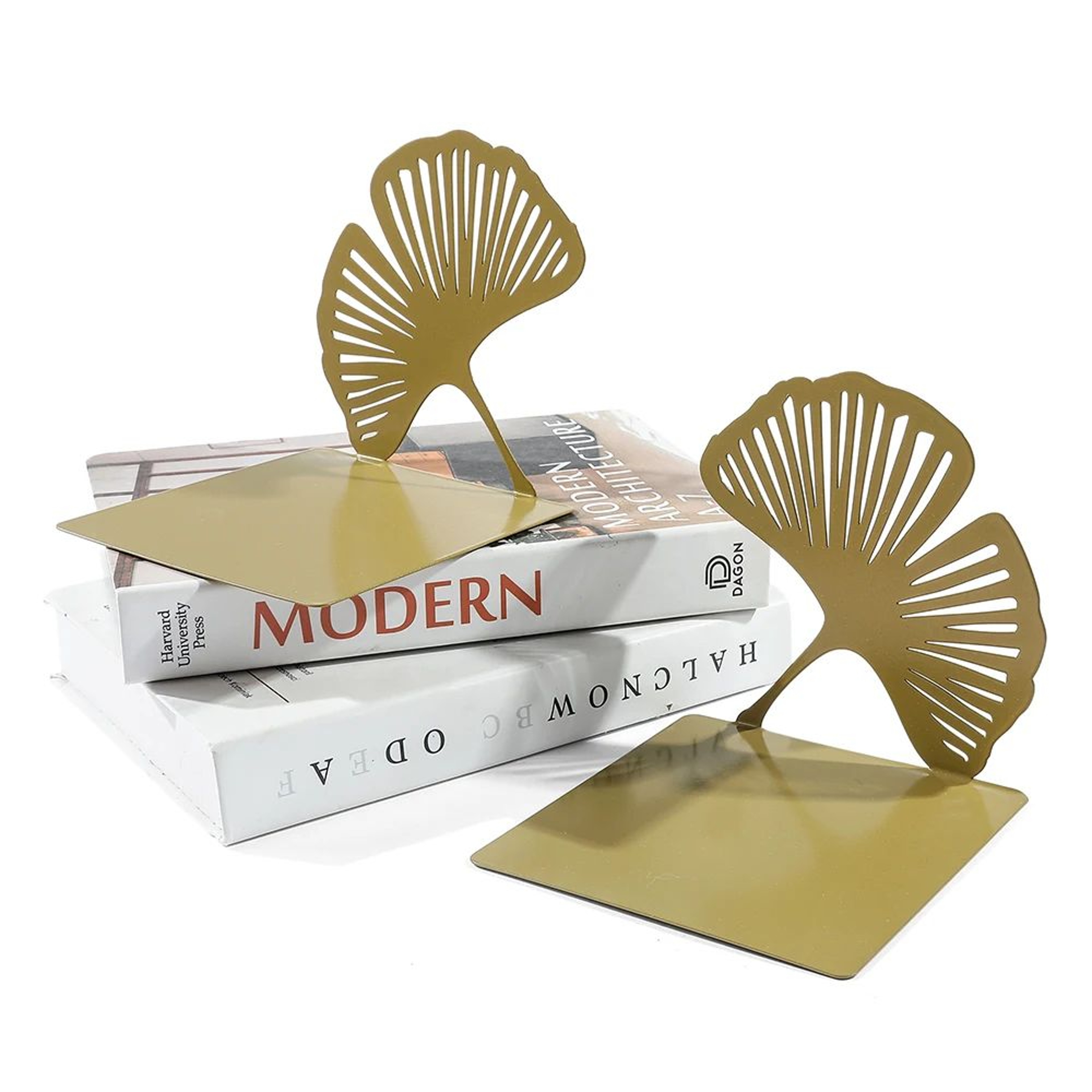 Exquisite Yellow Metal Bookends Stylish Office Desktop Bookshelf For Book Lovers And Home Decor 4