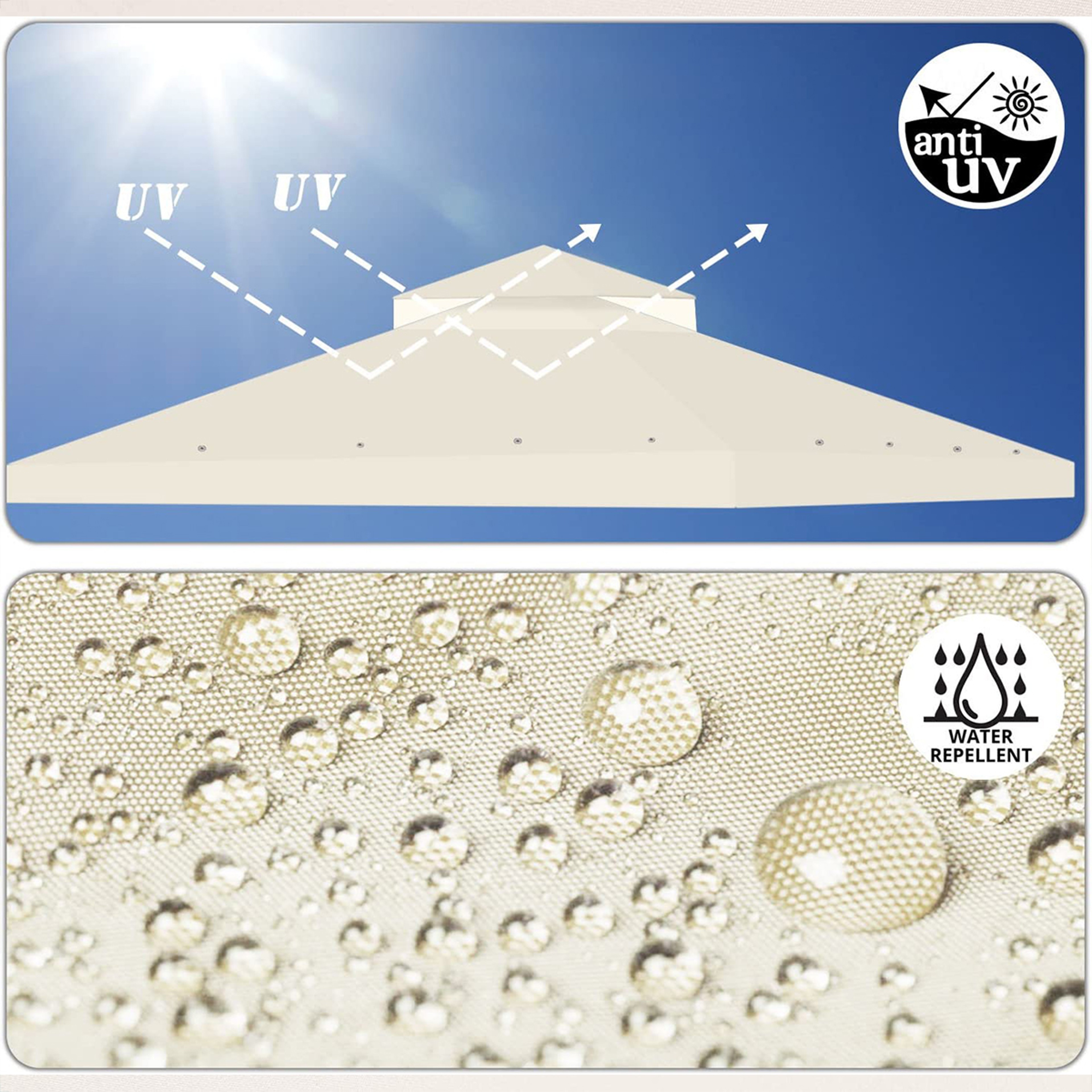 Garden Gazebo Top Cover Canopy Replacement Top Canopy Cover With Double Tier Outdoor Patio Sunshade