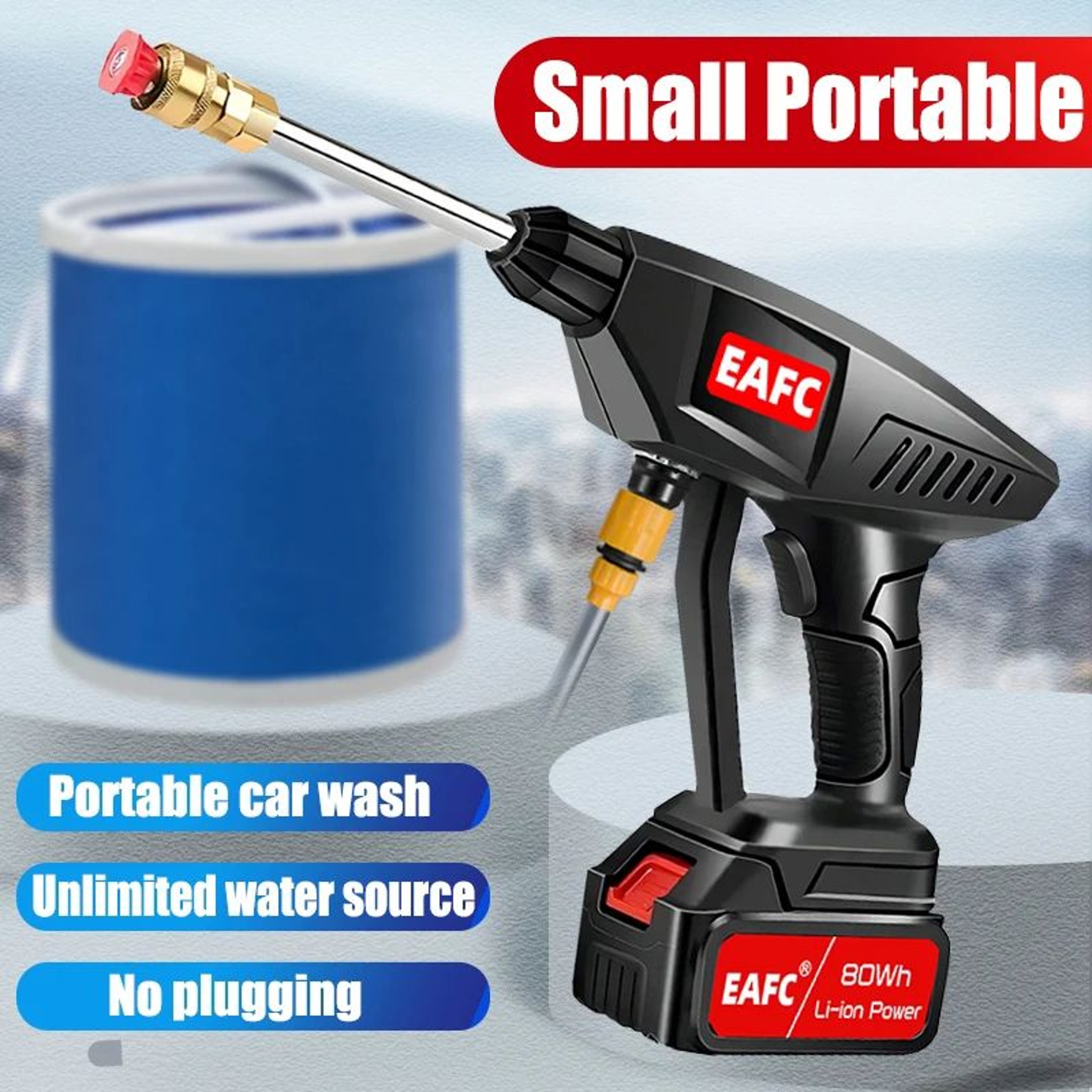 Cordless Portable High Pressure Spray Water Gun 1