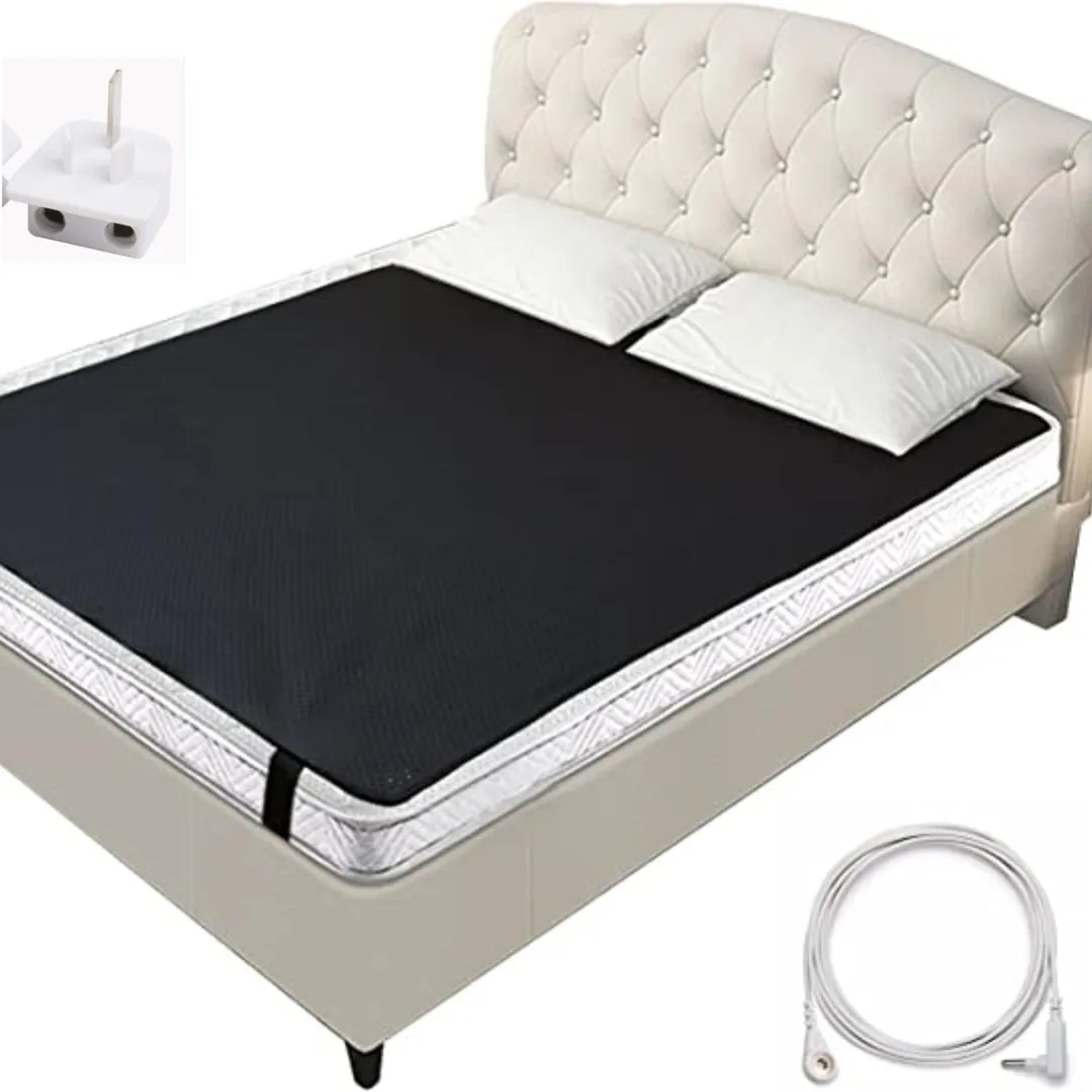 Grounding Leather Mattress Pad Earthing Sleep Mat Kit with Conductive PU Leather for Better Sleep – view 8