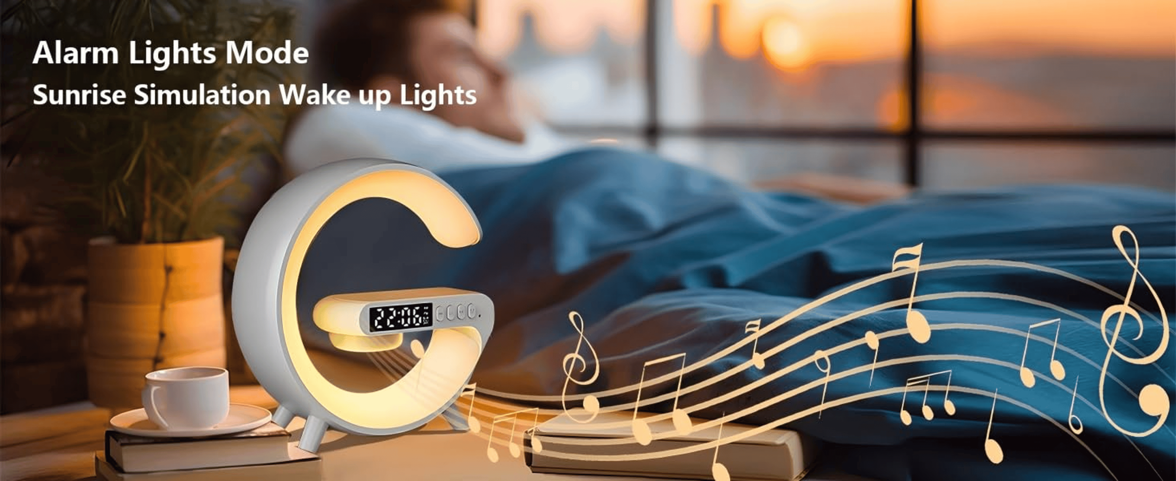 Wake Up Light with Sunrise Alarm, 15W Wireless Charger & Bluetooth Speaker – view 2
