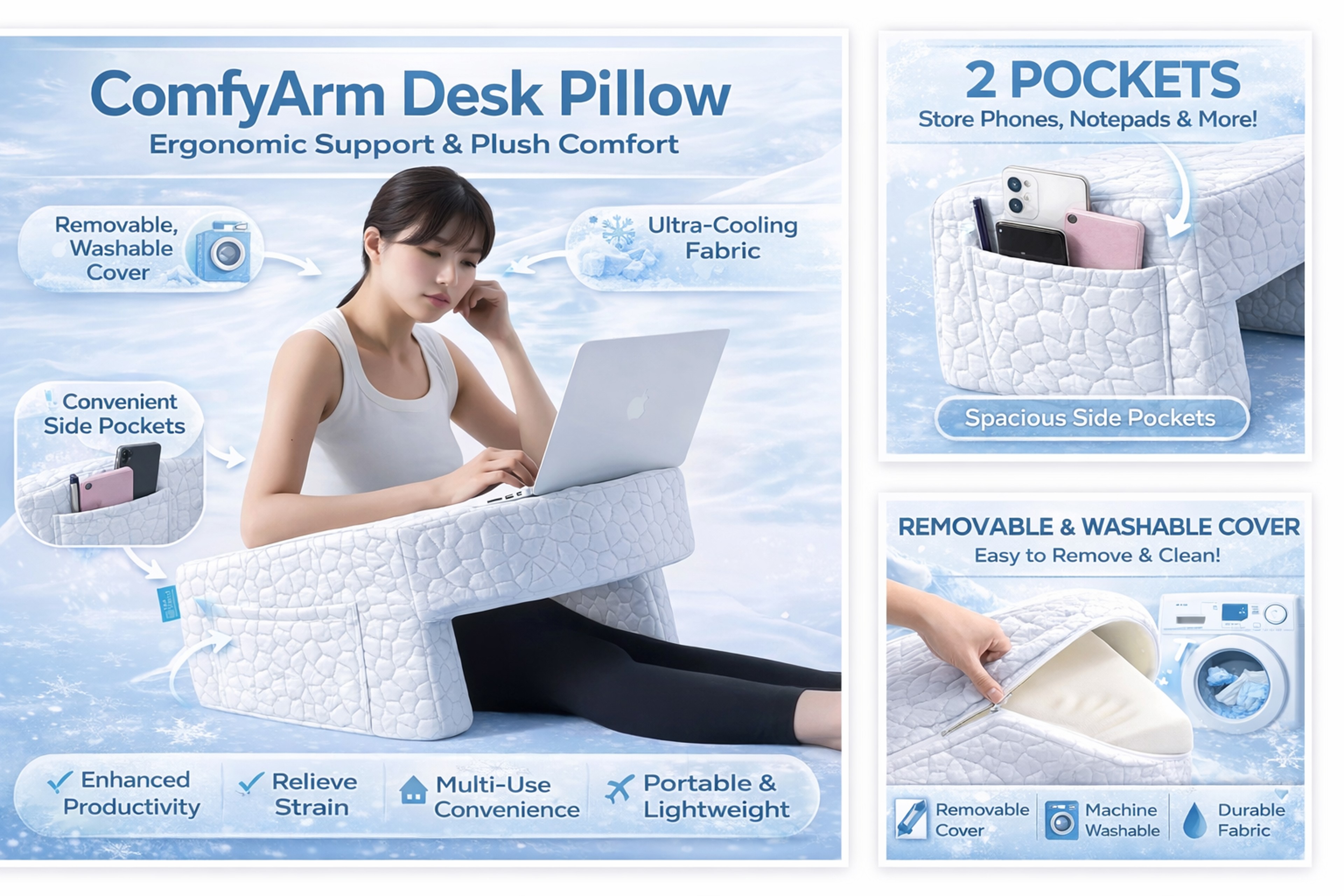 ComfyArm Desk Pillow, Ergonomic Support & Plush Comfort – view 11