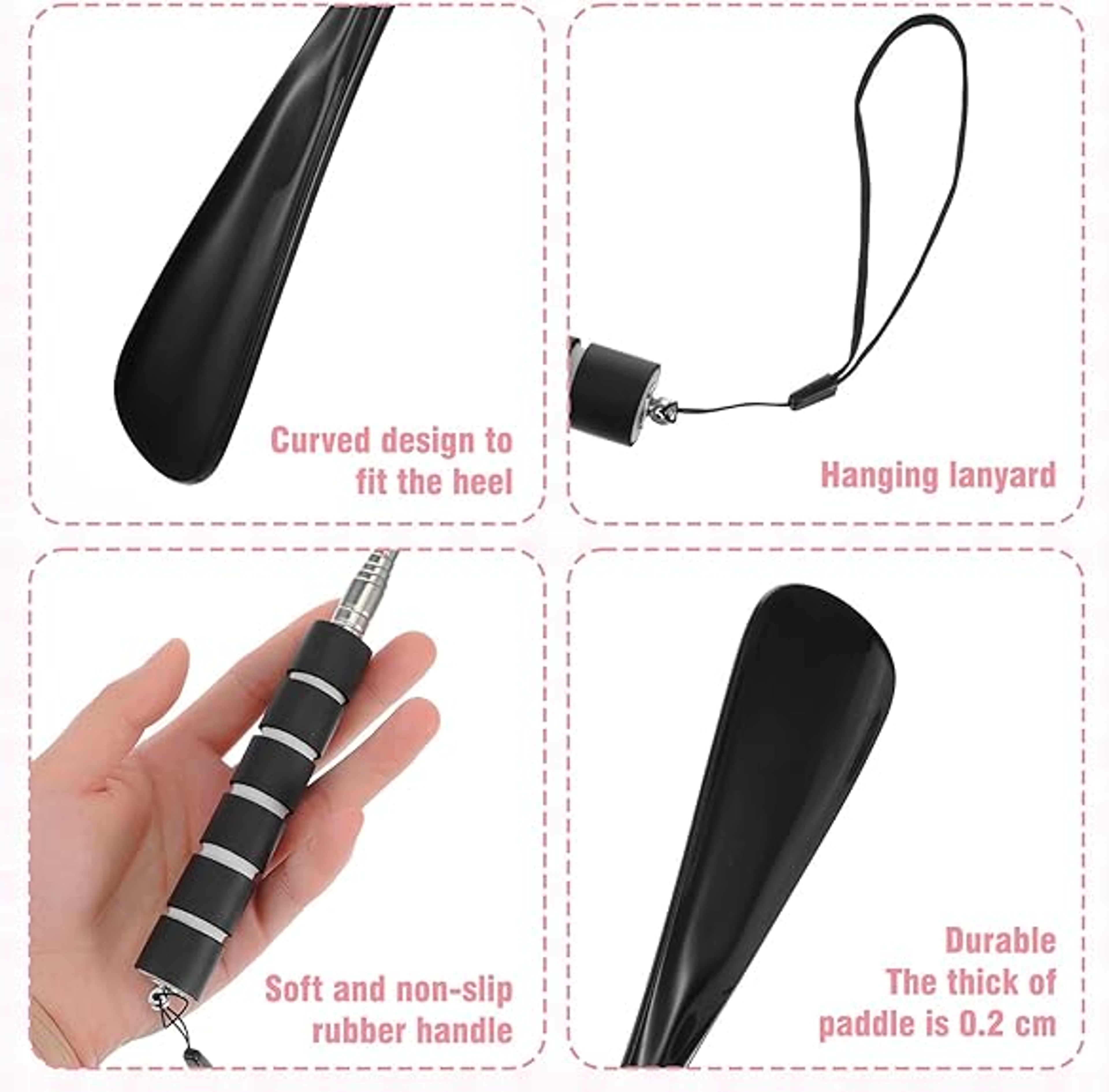 Premium Telescopic Stainless Steel Shoe Horn With NonSlip Handle 7
