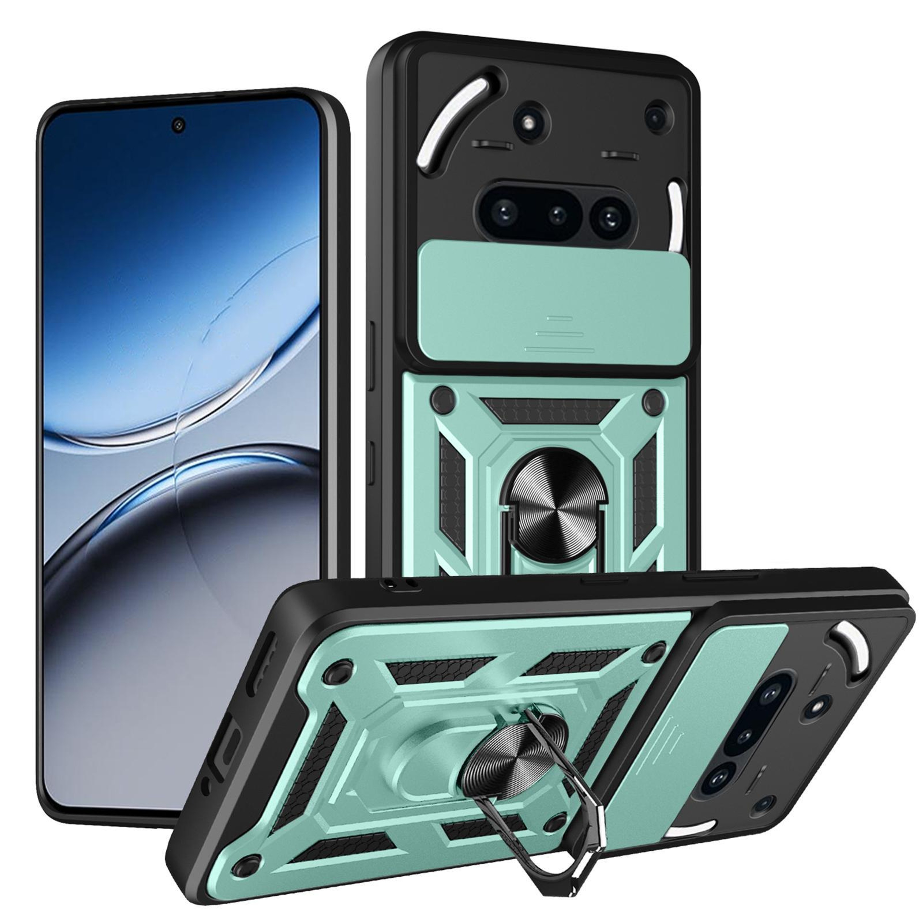 Nothing Phone 3a Sliding Camera Cover Magnetic Ring Stand TPUPC Protective Case 2
