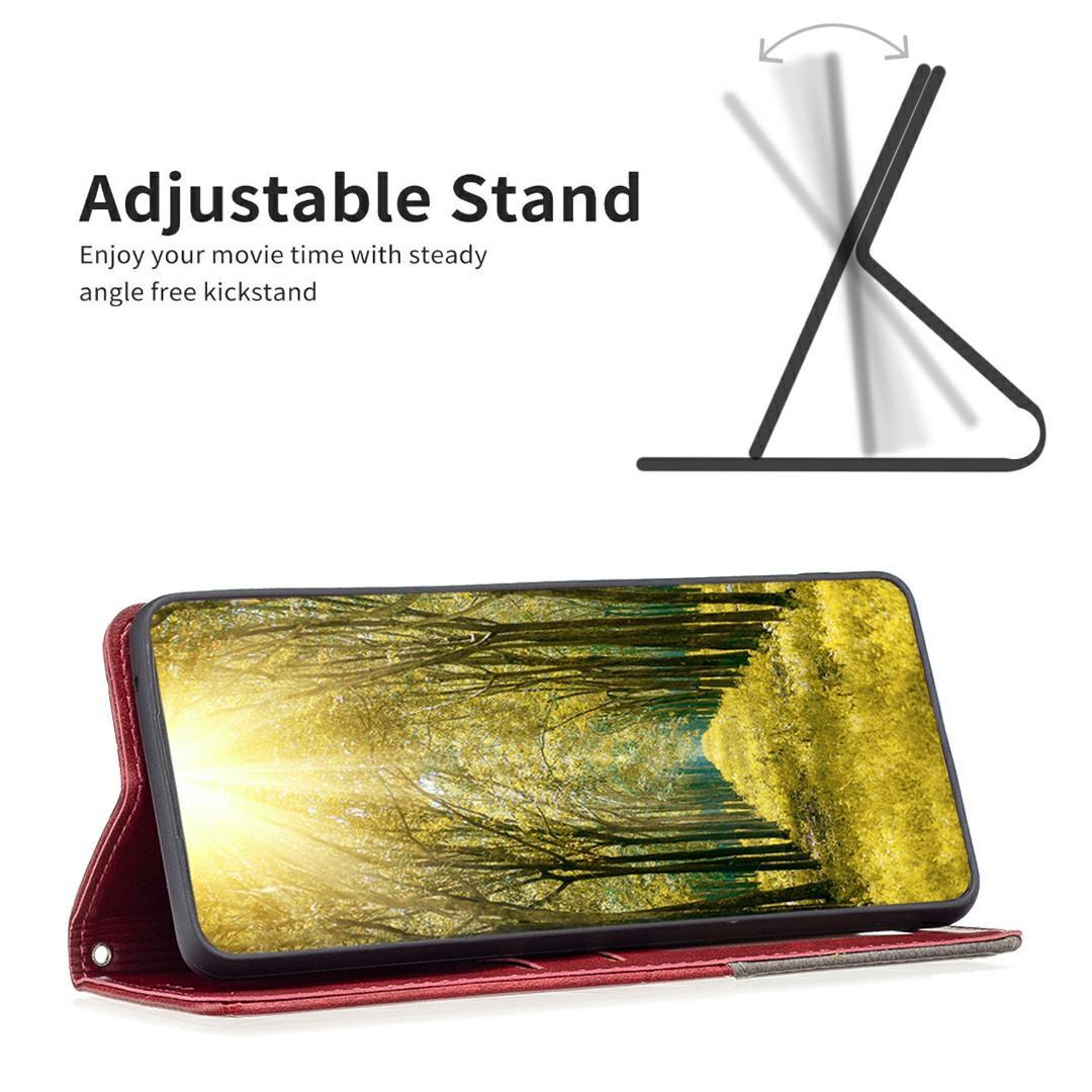 MagSafe Wallet Leather Case For IPhone 17 Pro  17 Pro Max With Card Holder And Kickstand 5