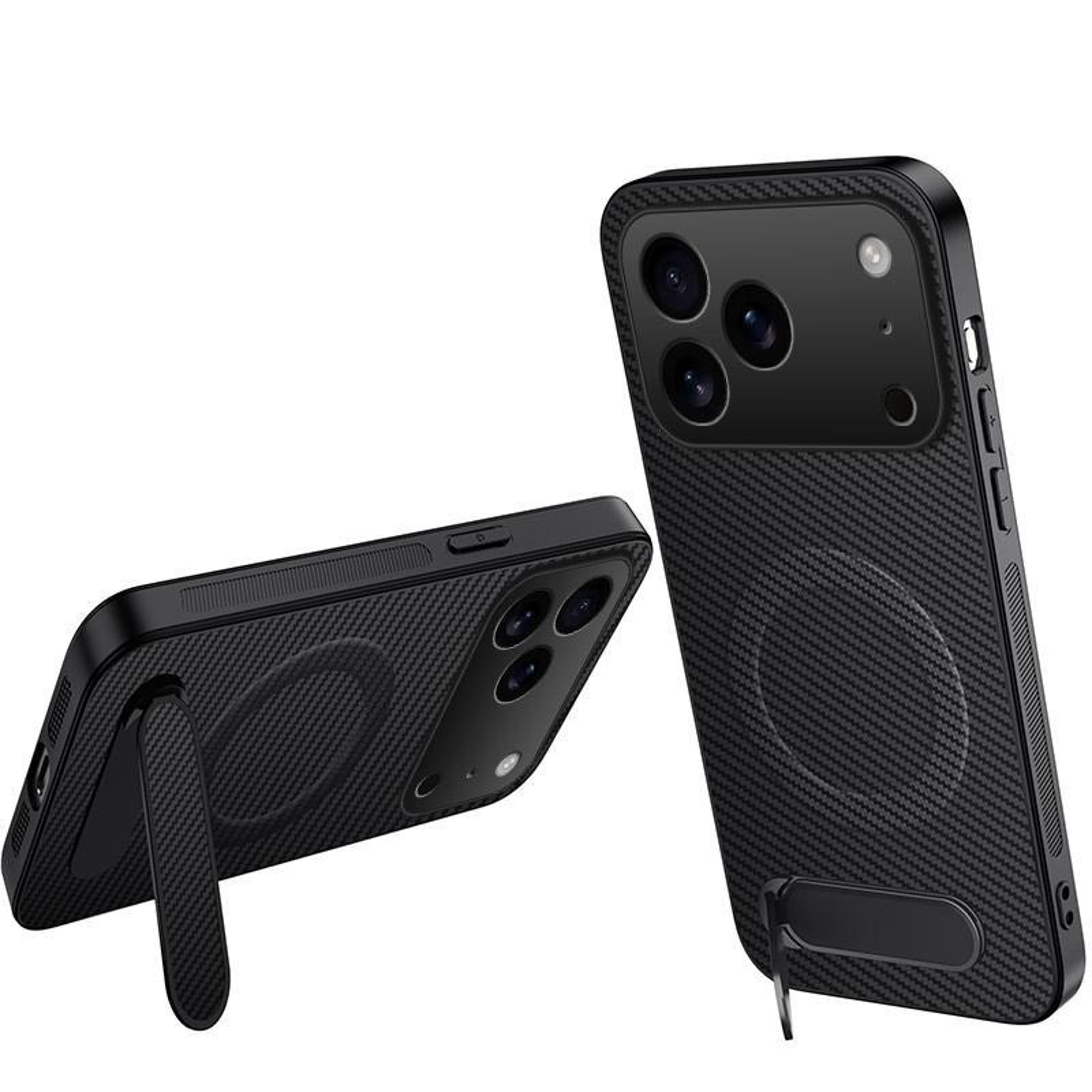 IPhone 17 Pro Max Carbon Fiber MagSafe Kickstand Case 0