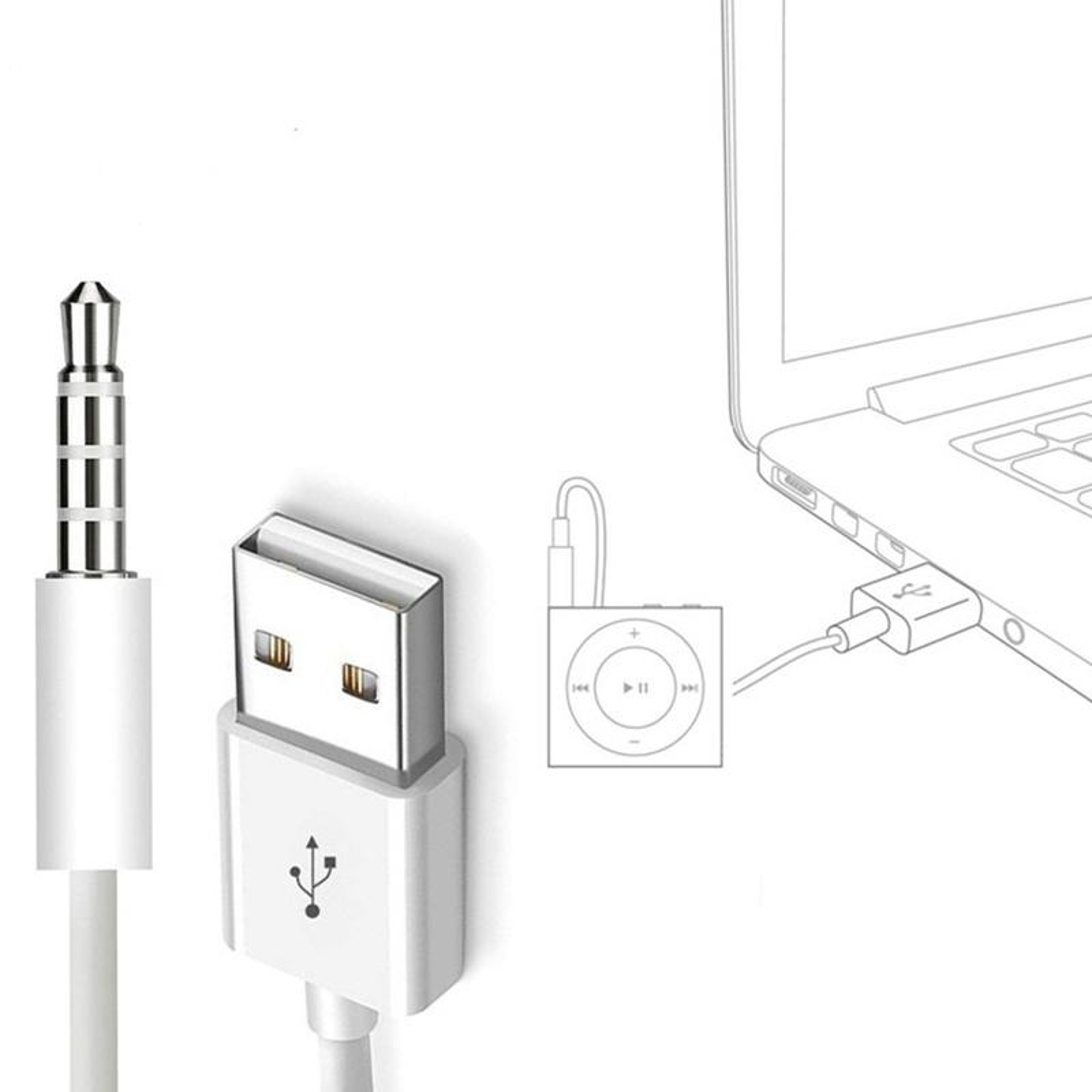 JW-SM1 USB to 3.5mm iPod Shuffle Sync, Charge & Data Cable (1st–6th Gen Compatible) – view 5