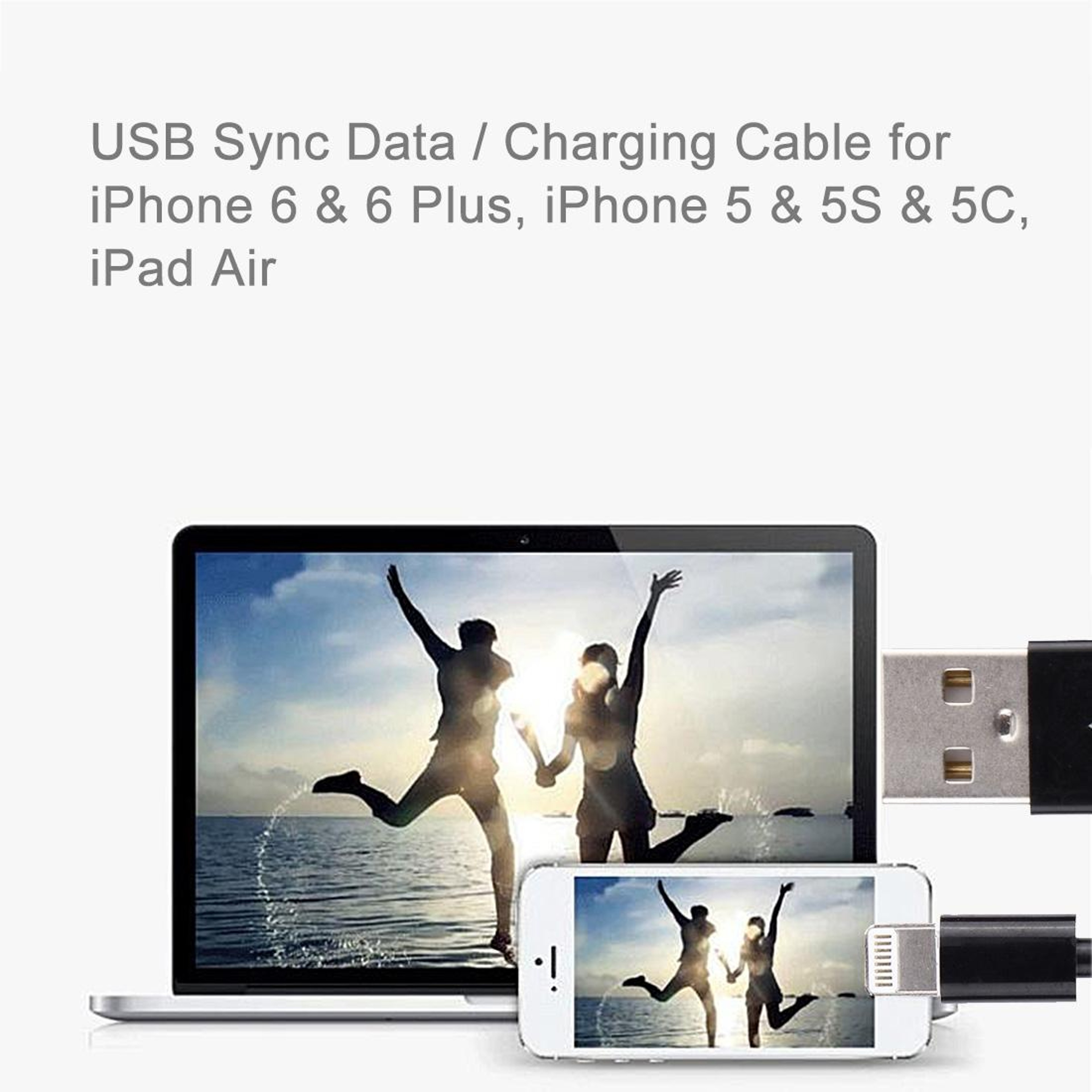Short 8 Pin Charging Cable, Portable Lightning Sync Cable, Mini USB Data Cable for iPhone iPad – view 5