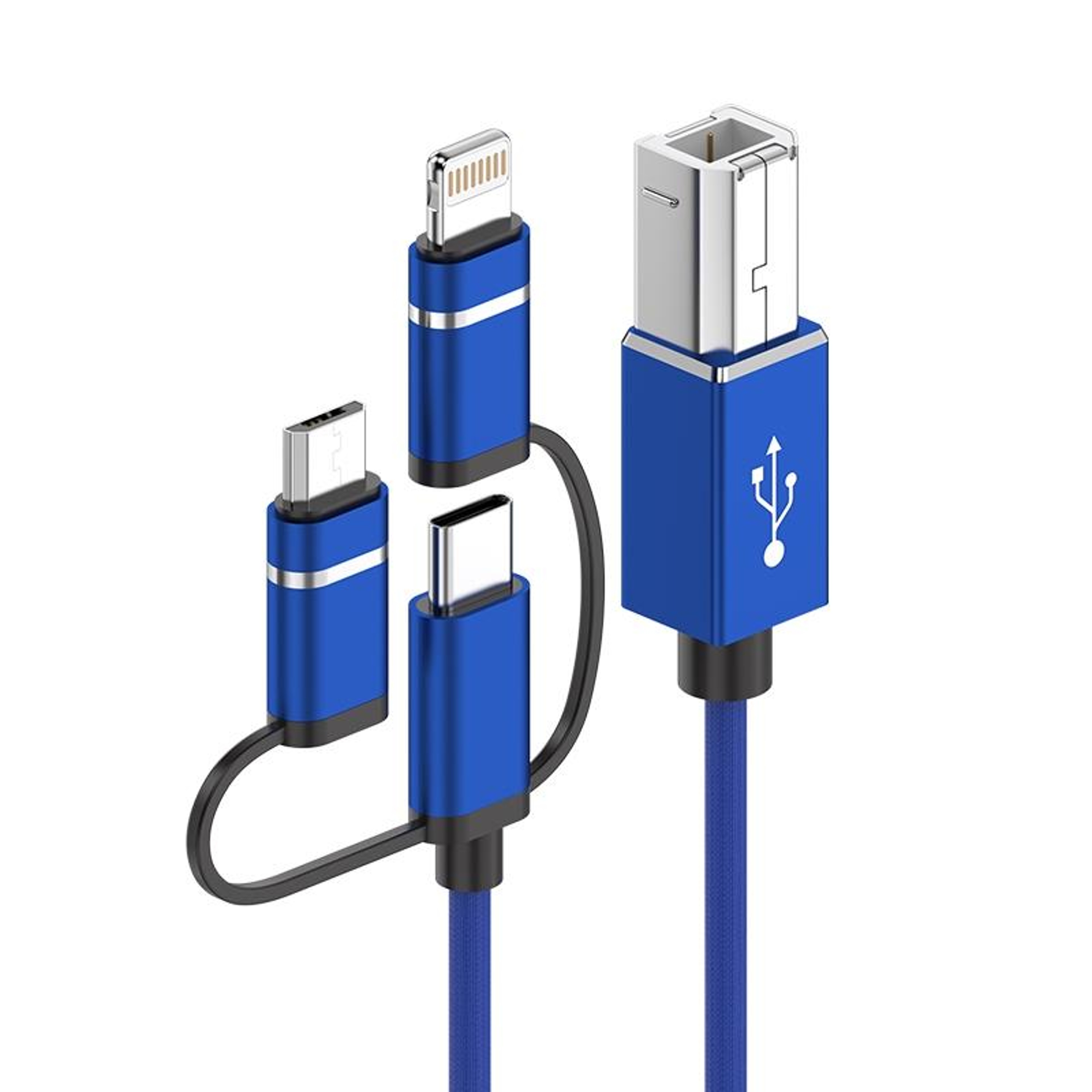 3-in-1 Multi Device USB Printer Cable, USB C Micro USB Lightning to USB B MIDI Cable 1m – view 11