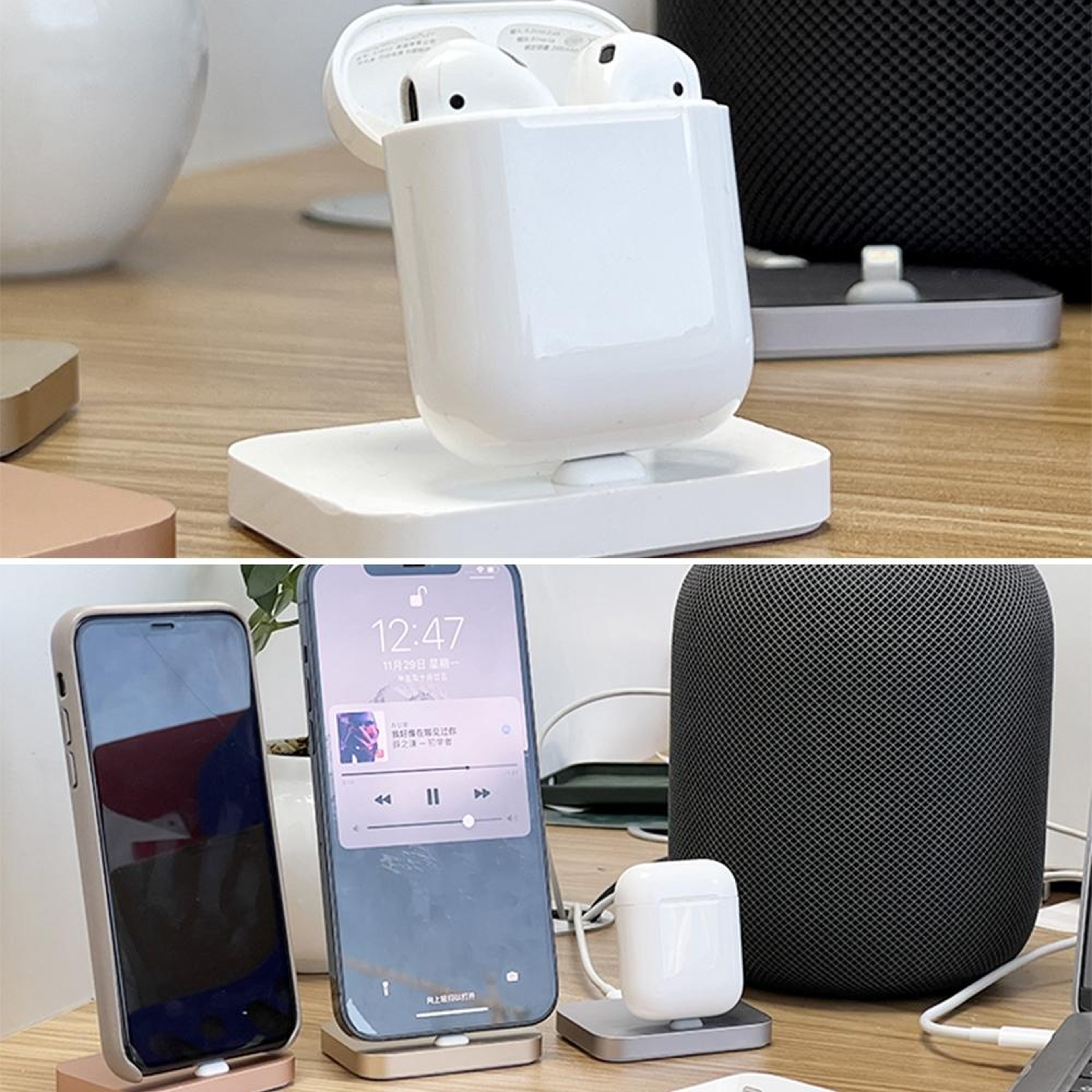 Aluminum iPhone Lightning Charging Dock Stand Station – 8 Pin Charging Dock for Desk Use – view 7