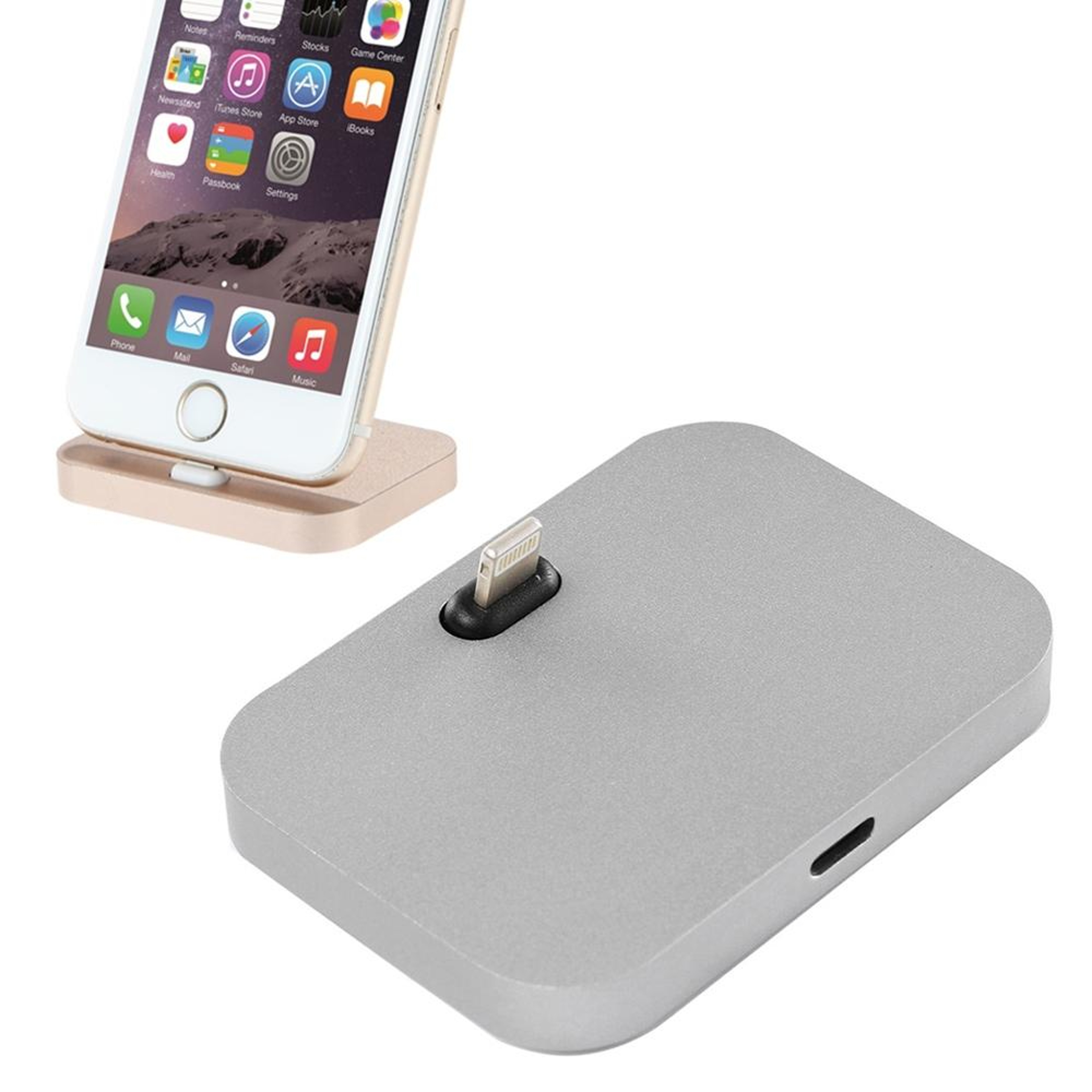 Aluminum iPhone Lightning Charging Dock Stand Station – 8 Pin Charging Dock for Desk Use – view 11