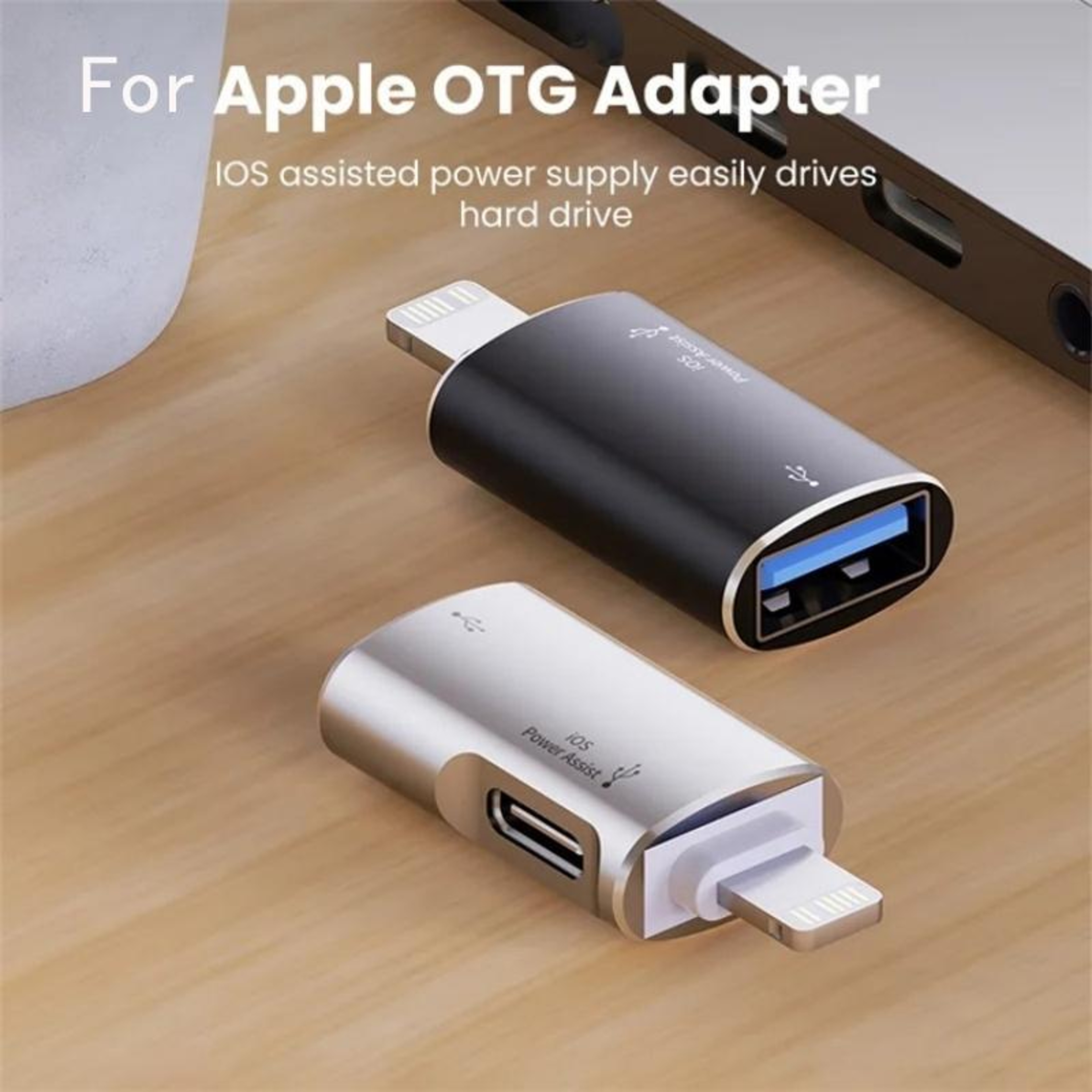 Lightning OTG Adapter USB-C & USB Dual Port for iPhone Data Transfer, Audio & Flash Drive Access – view 6