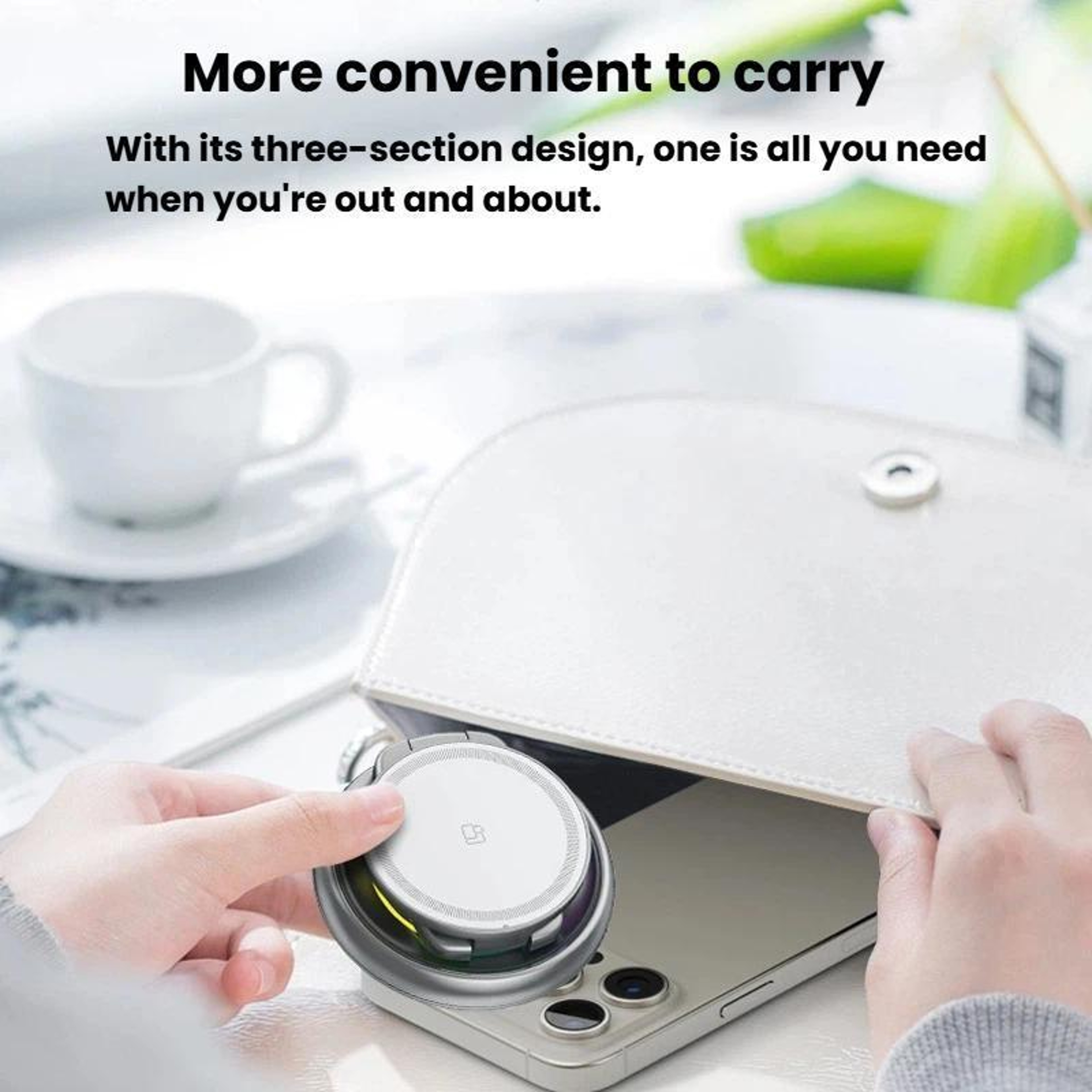 15W 3 in 1 Magnetic Wireless Charging Stand with LED Lights Rotatable Desktop Dock – view 5
