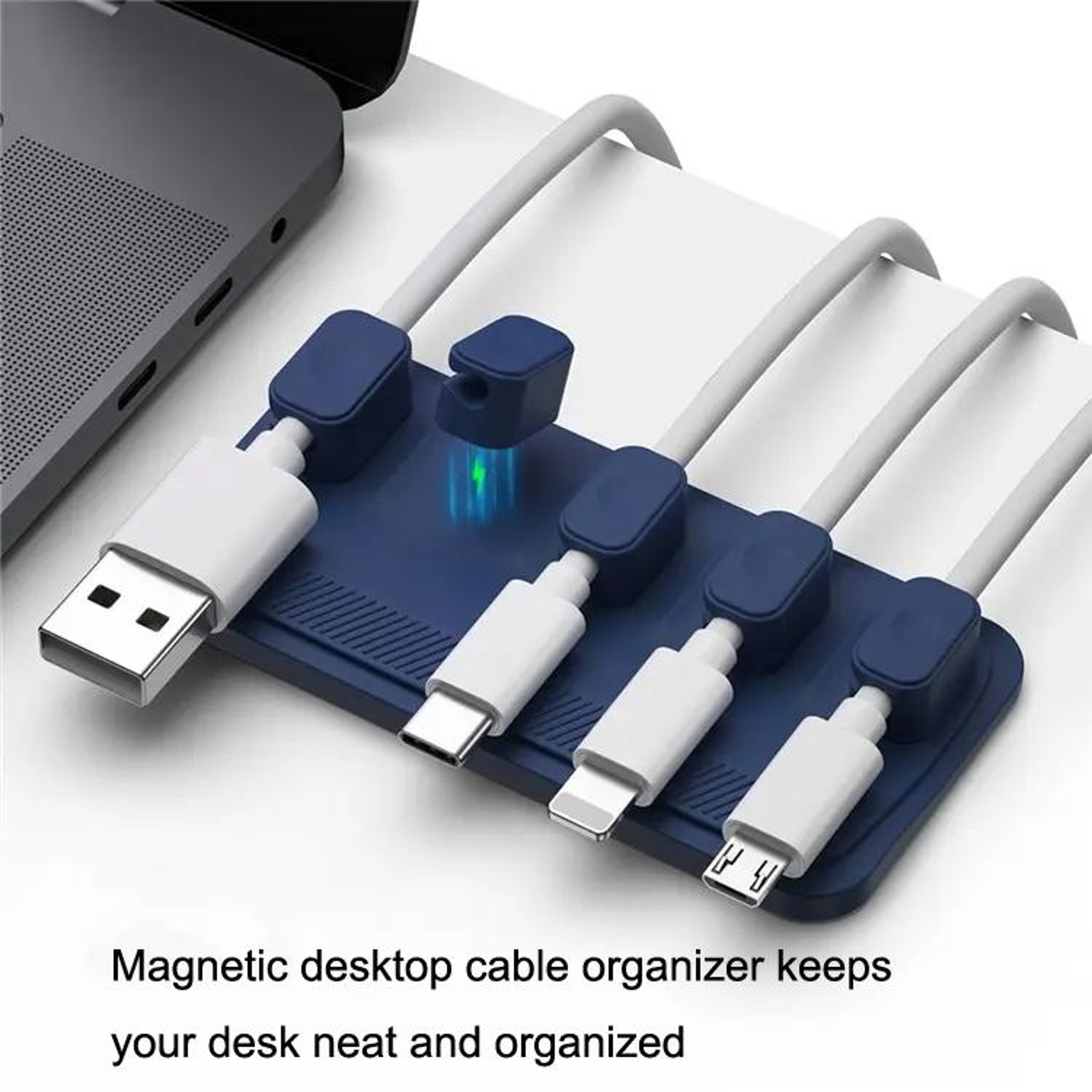 Magnetic Cable Organizer Self Adhesive Desktop Cable Management Clip Desk Cable Holder Fixer – view 5
