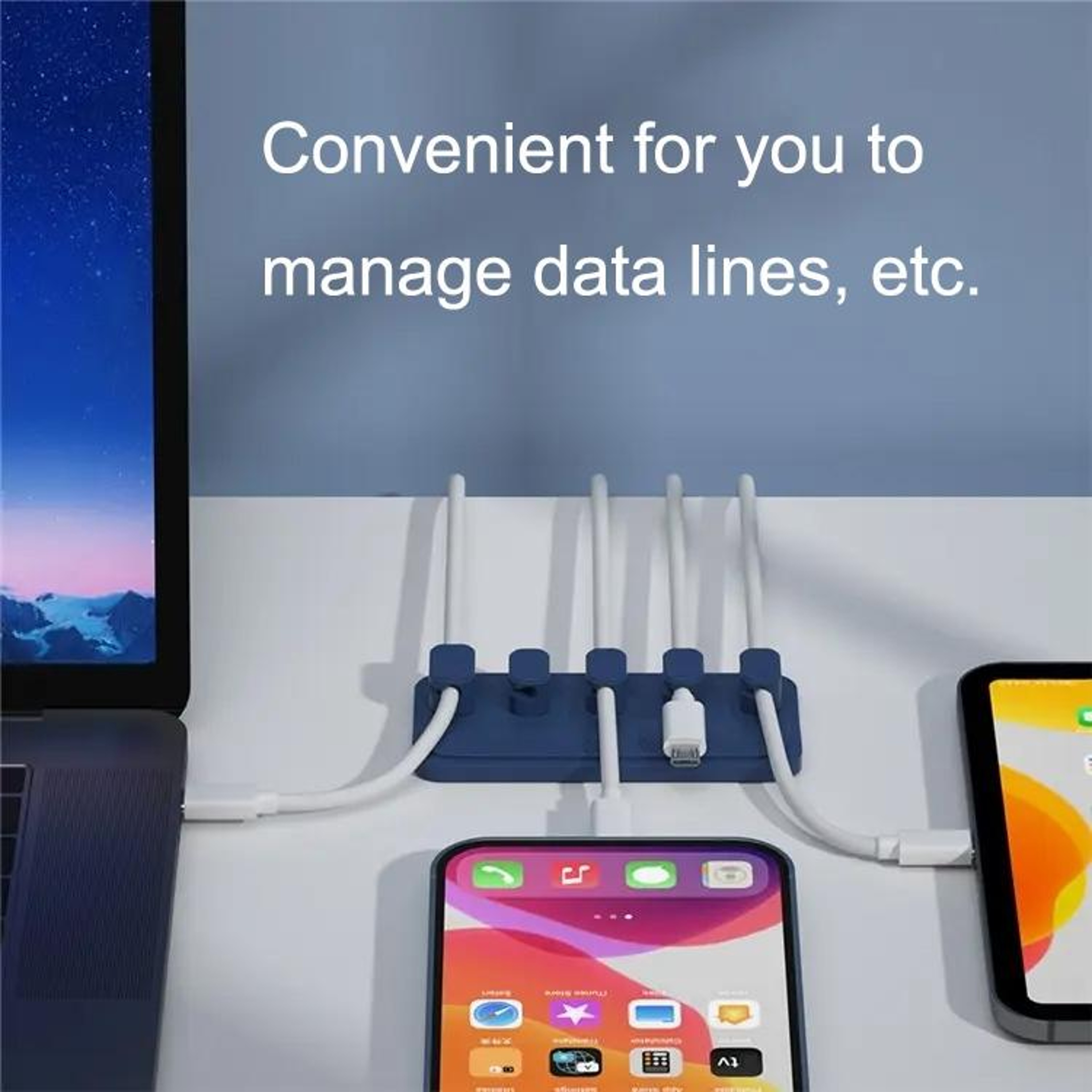 Magnetic Cable Organizer Self Adhesive Desktop Cable Management Clip Desk Cable Holder Fixer – view 7