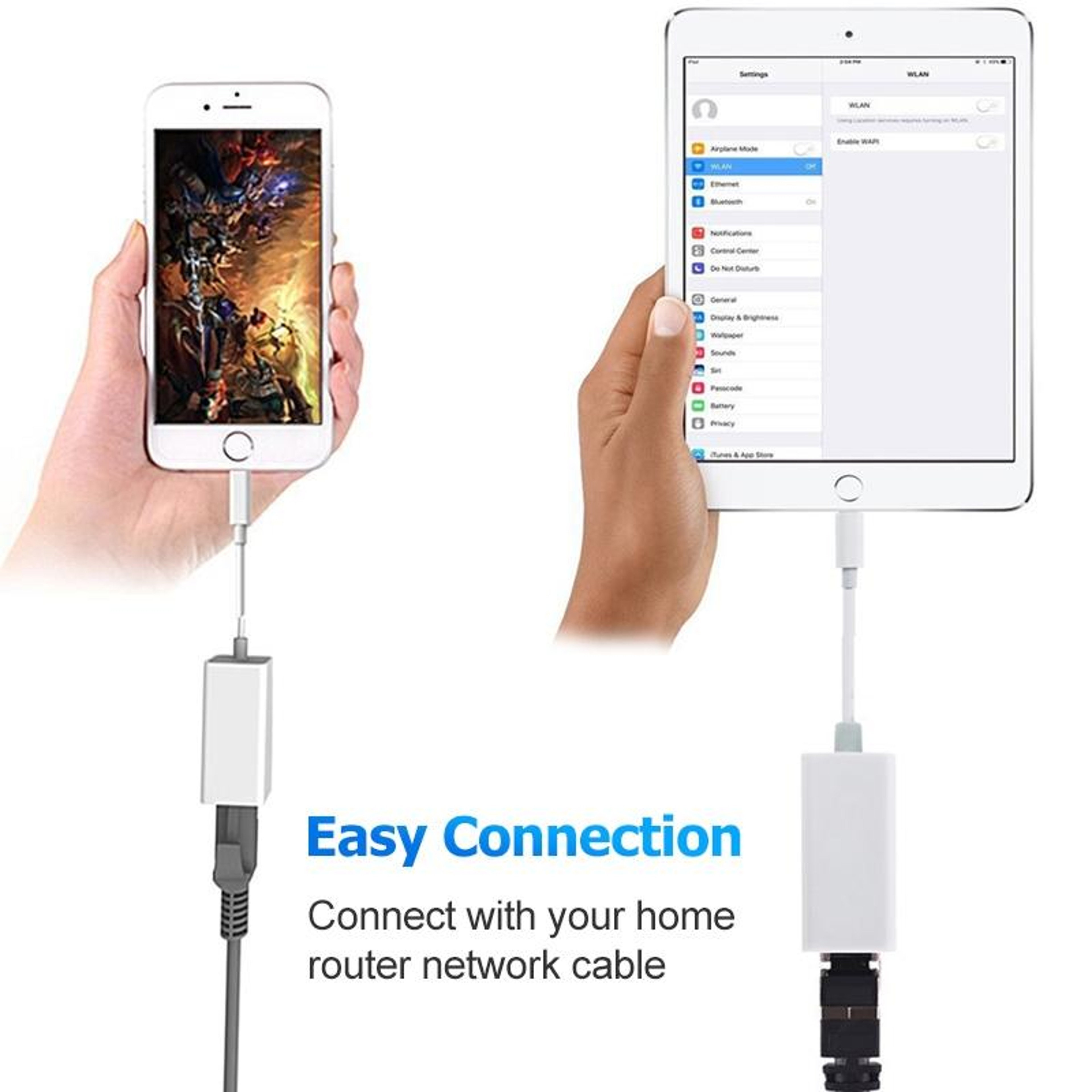 Lightning Ethernet Adapter iPhone iPad Wired Internet Network Adapter LAN Access – view 7