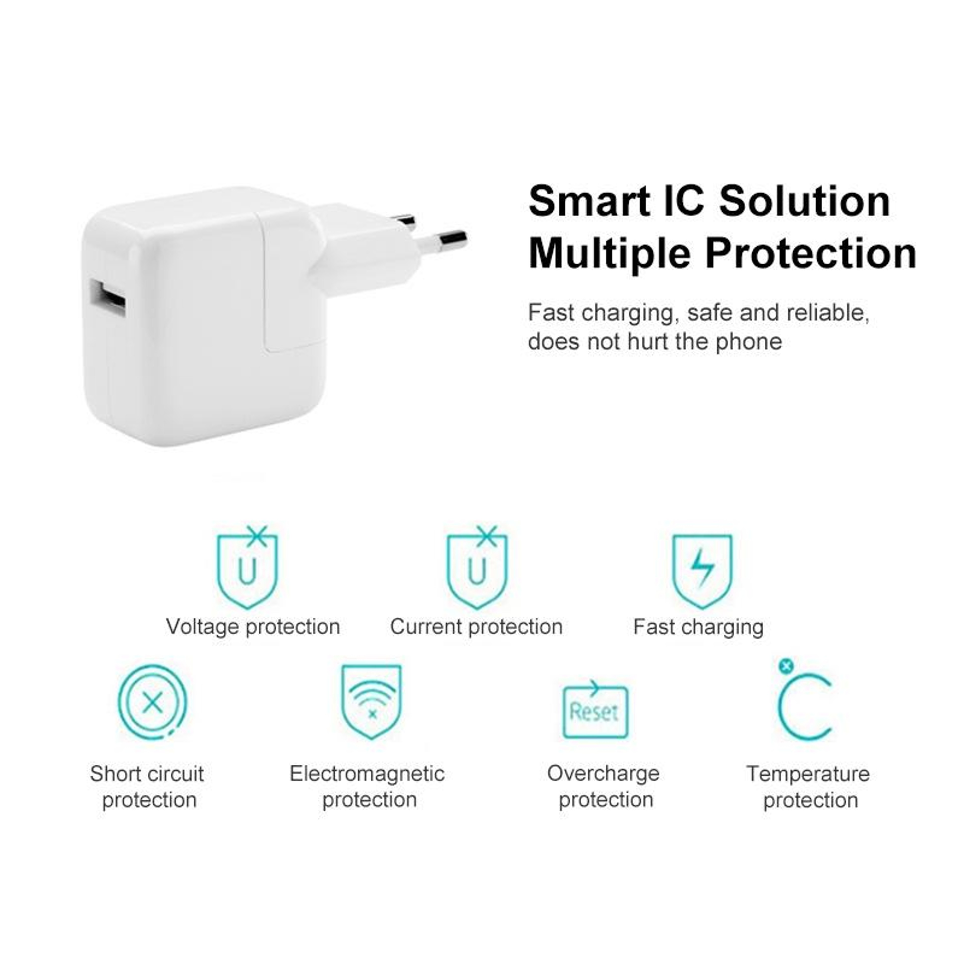 12W USB Charger with 8 Pin Lightning Cable for iPhone iPad  Fast Charging Kit – view 5